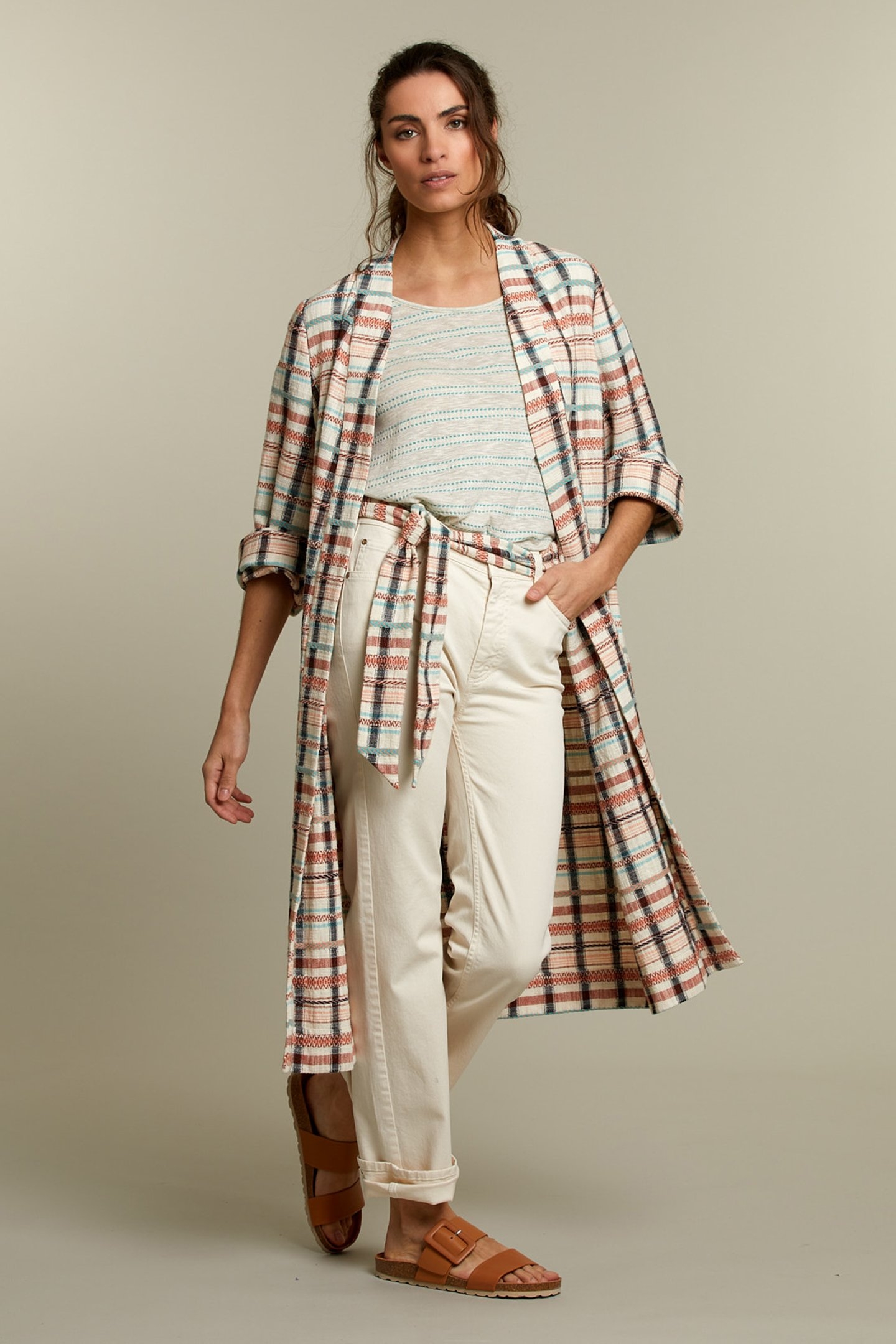 MULTICOLOR CHECKED KIMONO 1
