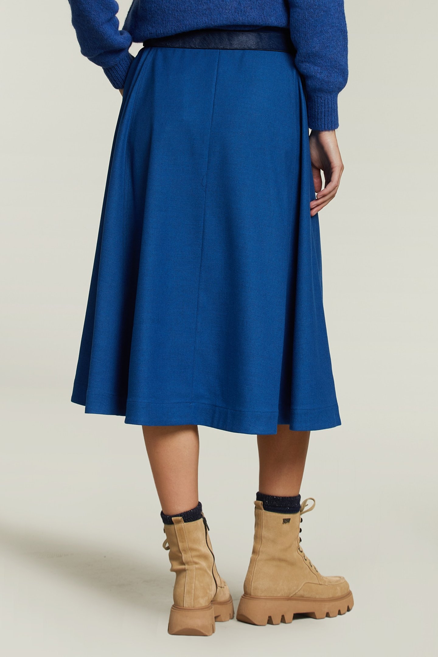 BLUE UNI MIDI SKIRT 2