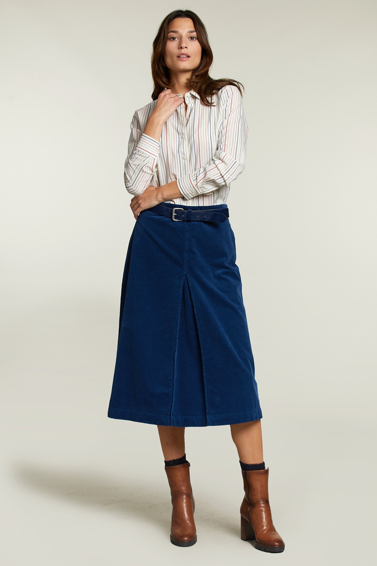 BLUE CORDUROY MIDI SKIRT 3