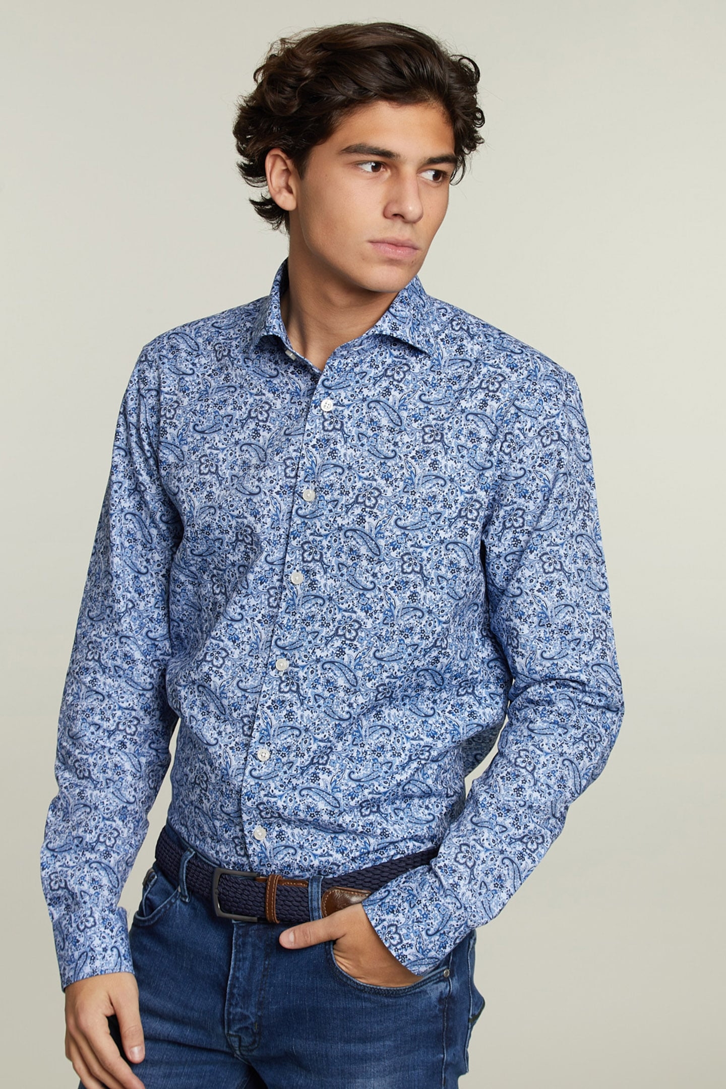 CUSTOM FIT FANTASY SHIRT BLUE 1