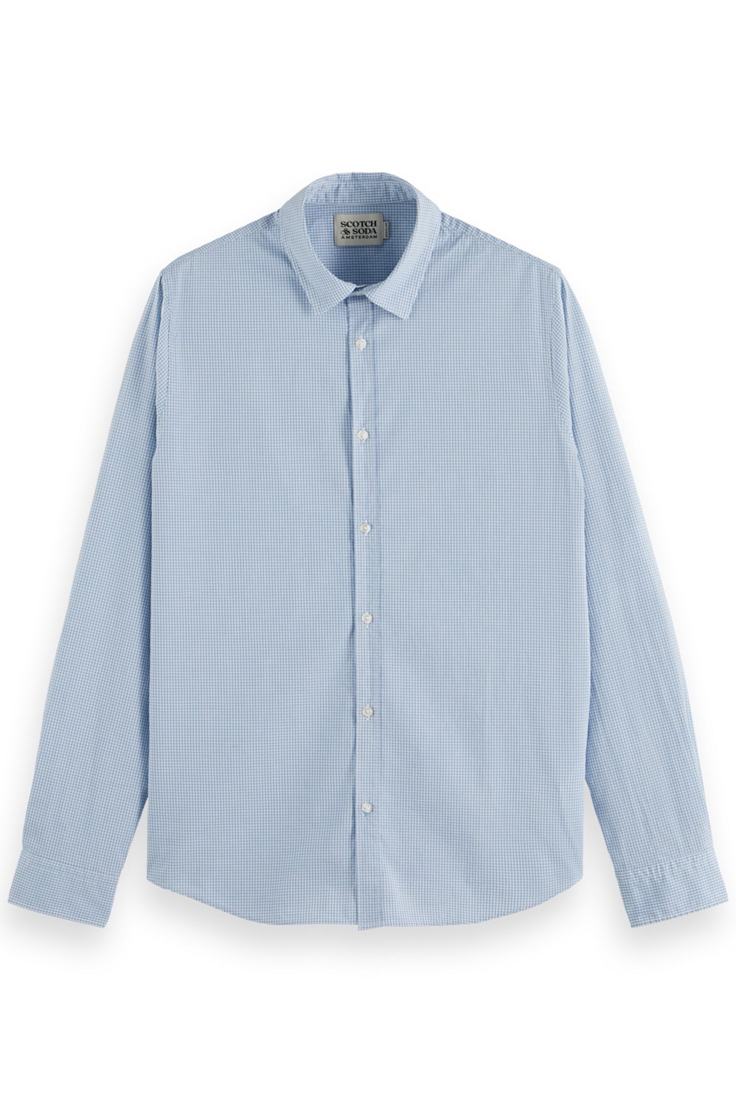 SEASONAL ESSENTIALS POPLIN CHECKED SHIRT BLUE CHECK 1