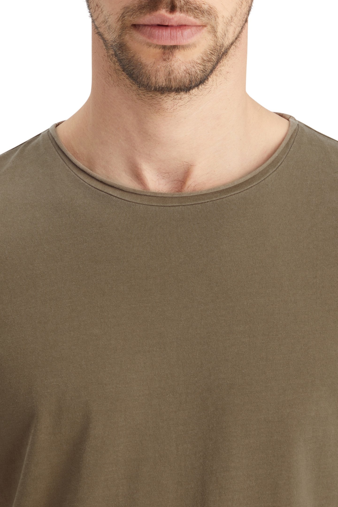 RELAXED FIT RAW EDGE T-SHIRT CAPPUCHINO 6