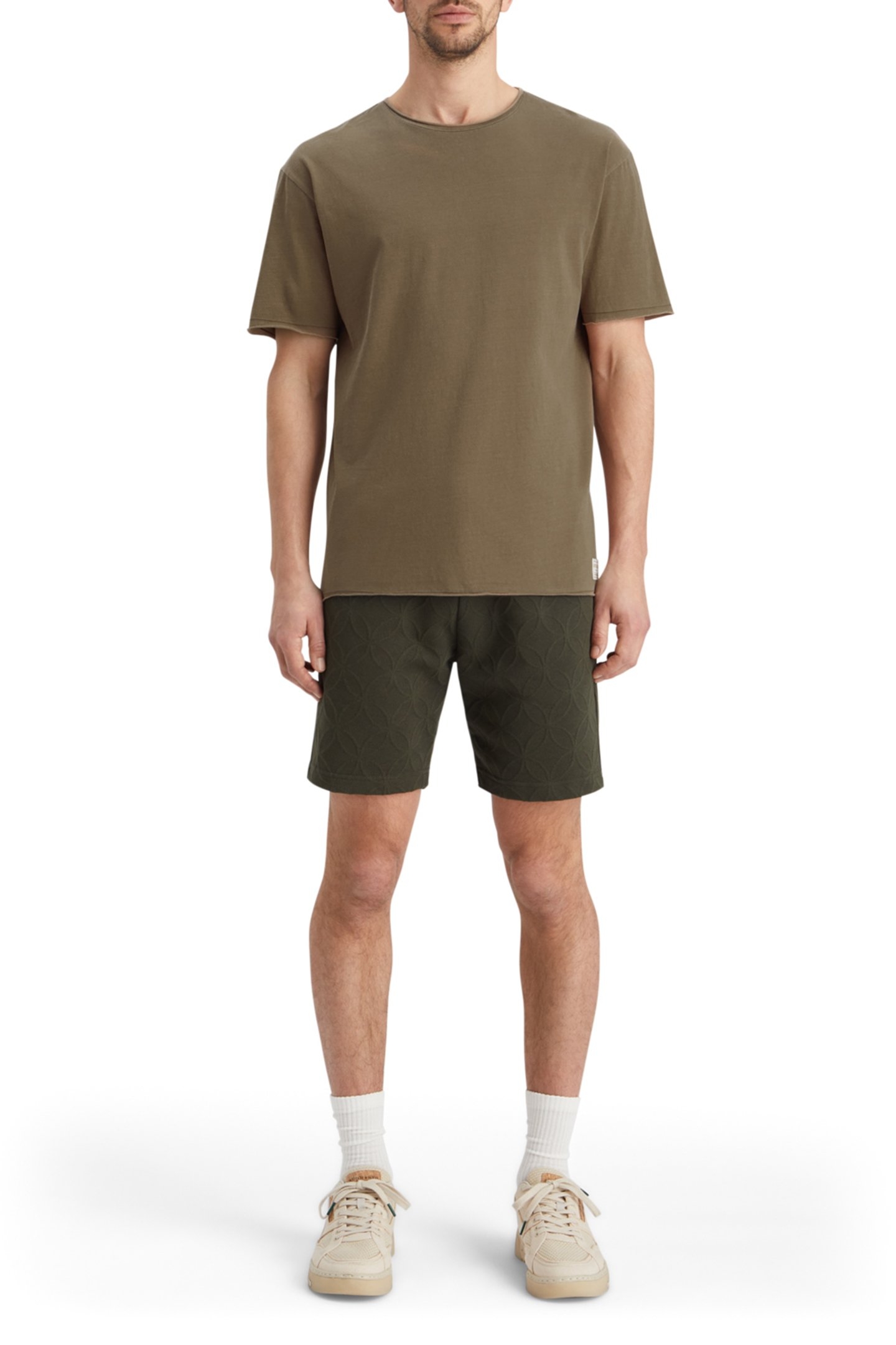 RELAXED FIT RAW EDGE T-SHIRT CAPPUCHINO 3