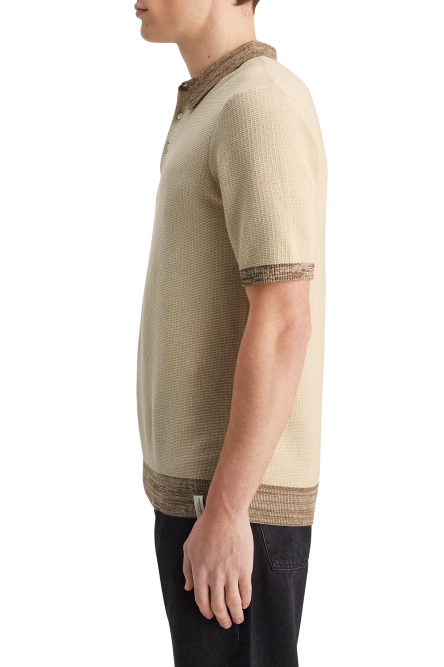 STRUCTURE KNITTED POLO PARCHMENT 6