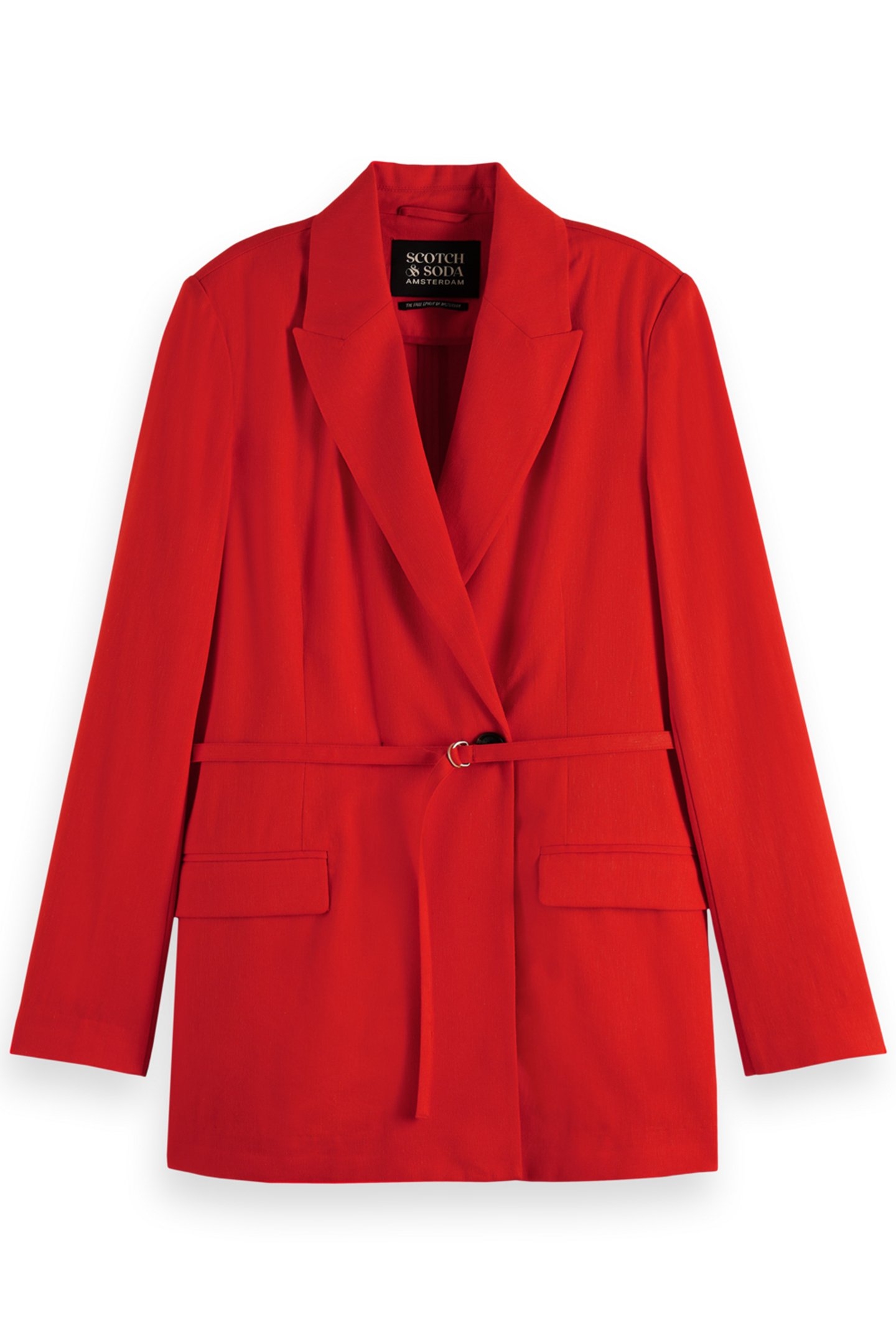 DB BLAZER WITH BELT DETAIL FLAME RED 1