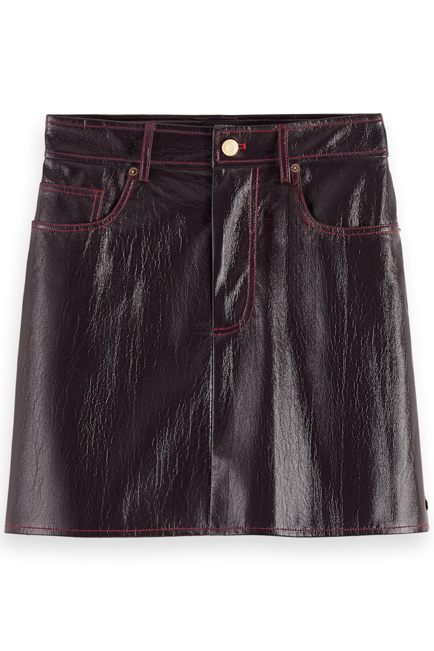 FAUX LEATHER MINI SKIRT WINE 4