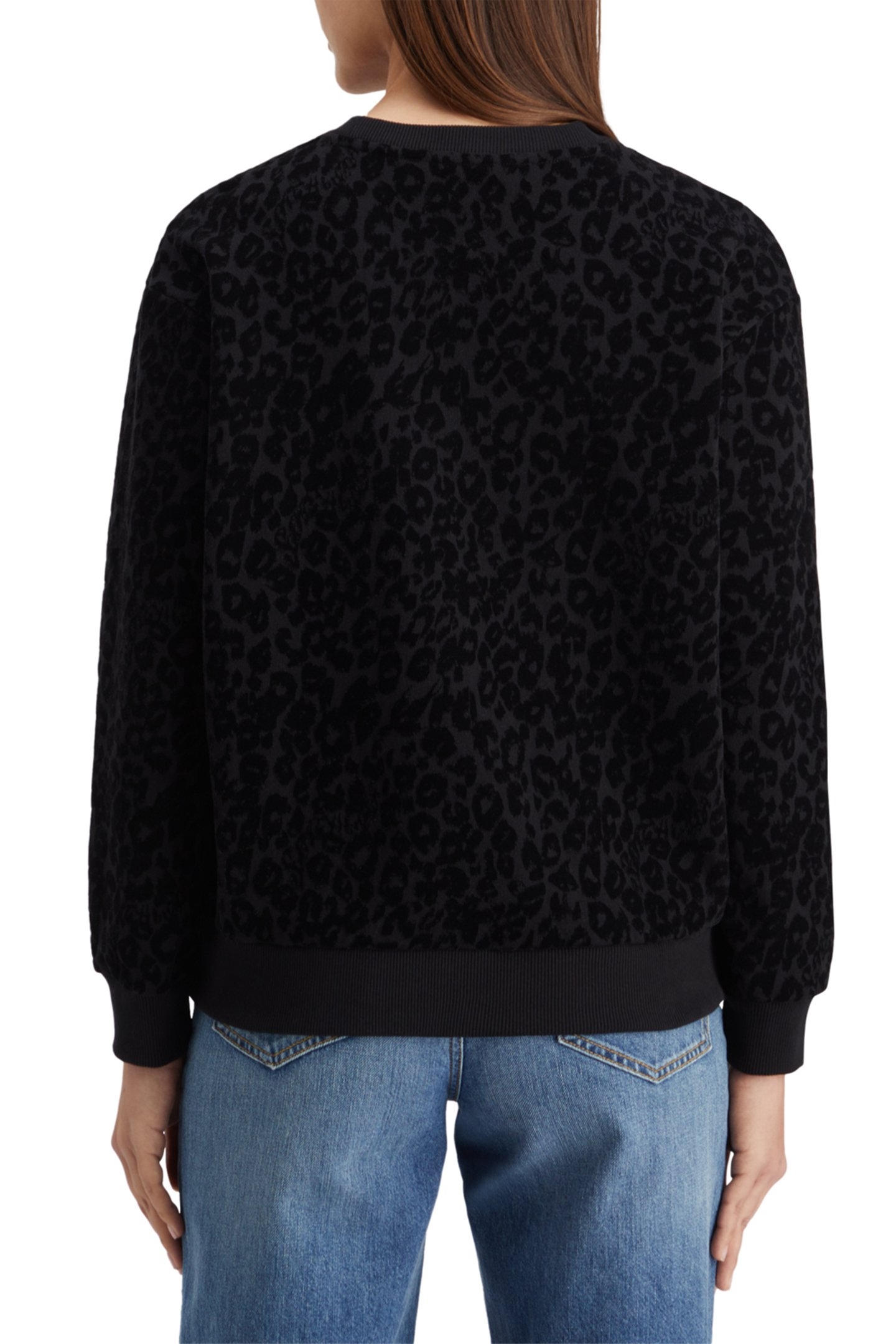 RELAXED FIT SWEATSHIRT WITH FLOCK ARTWORK EVENING BLACK 2