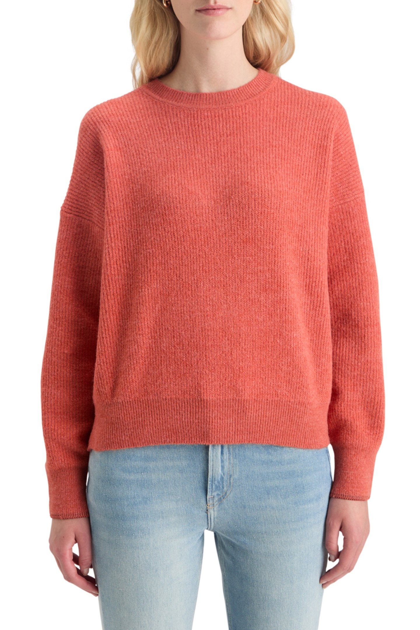FUZZY CREW NECK PULLOVER NEGRONI MELANGE 1