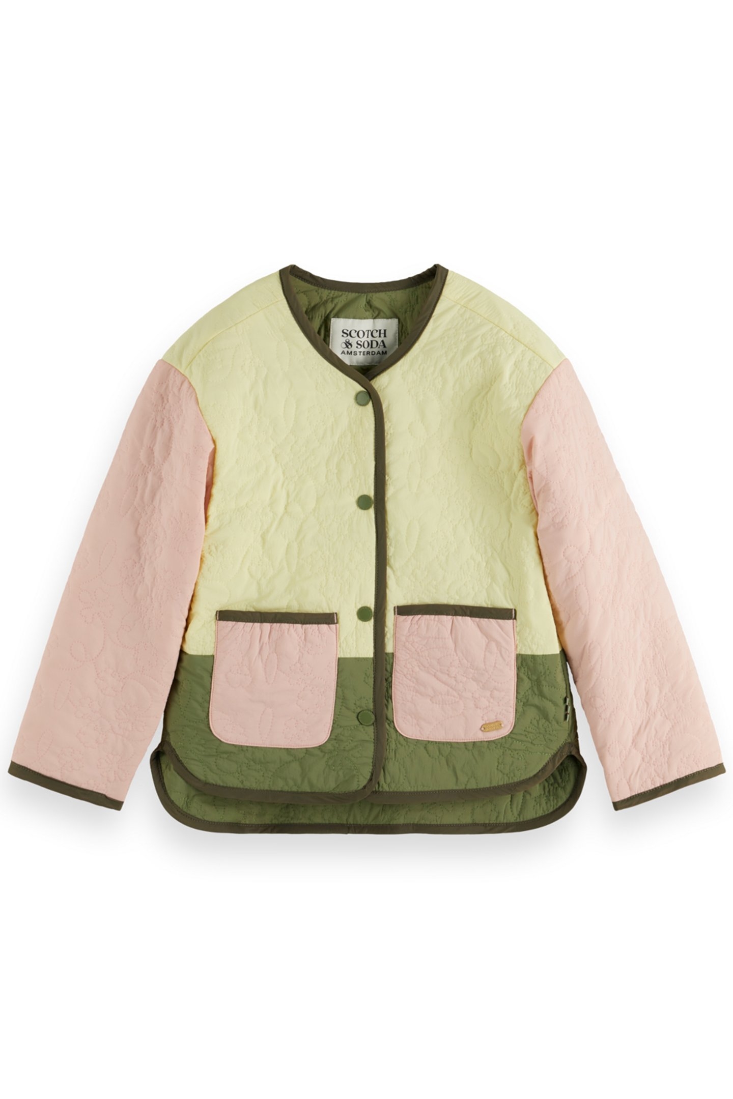 GIRL REVERSIBLE LIGHT PADDED JACKET MILITARY COLOURBLOCK 1