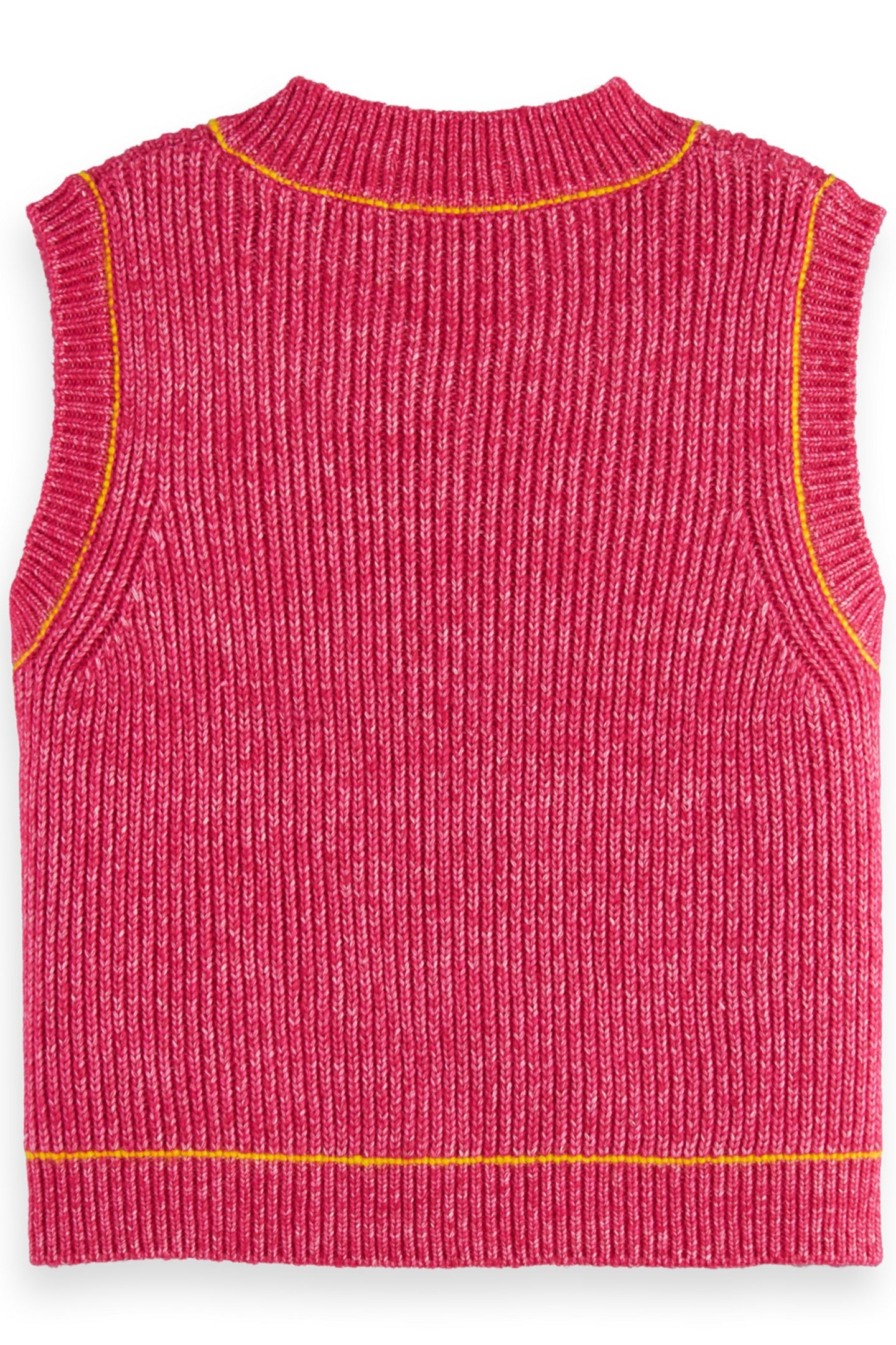 GIRL COTTON TRIPLE YARN V-NECK VEST BOHEMIAN PINK 2