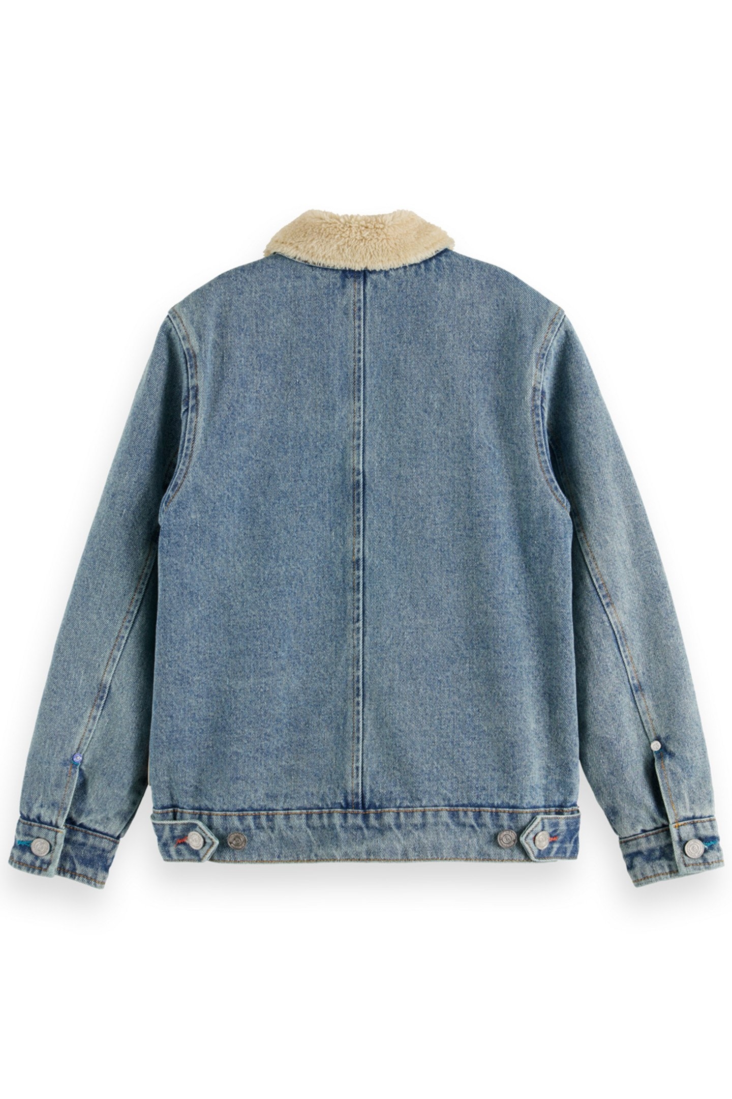 BOY DENIM WORKWEAR JACKET WITH TEDDY LINING WASHED INDIGO 2