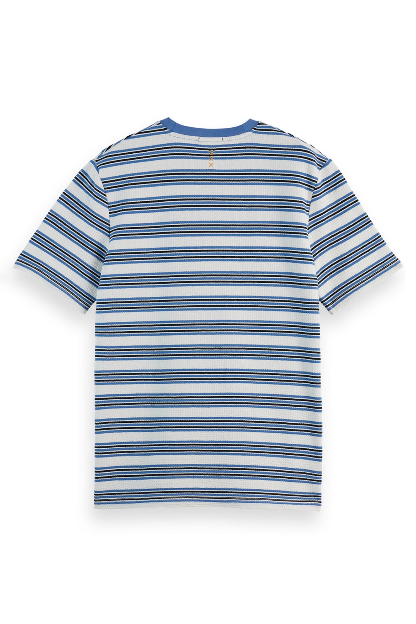 YARN DYED STRIPE WAFFLE T-SHIRT BLUE WHITE STRIPE 2