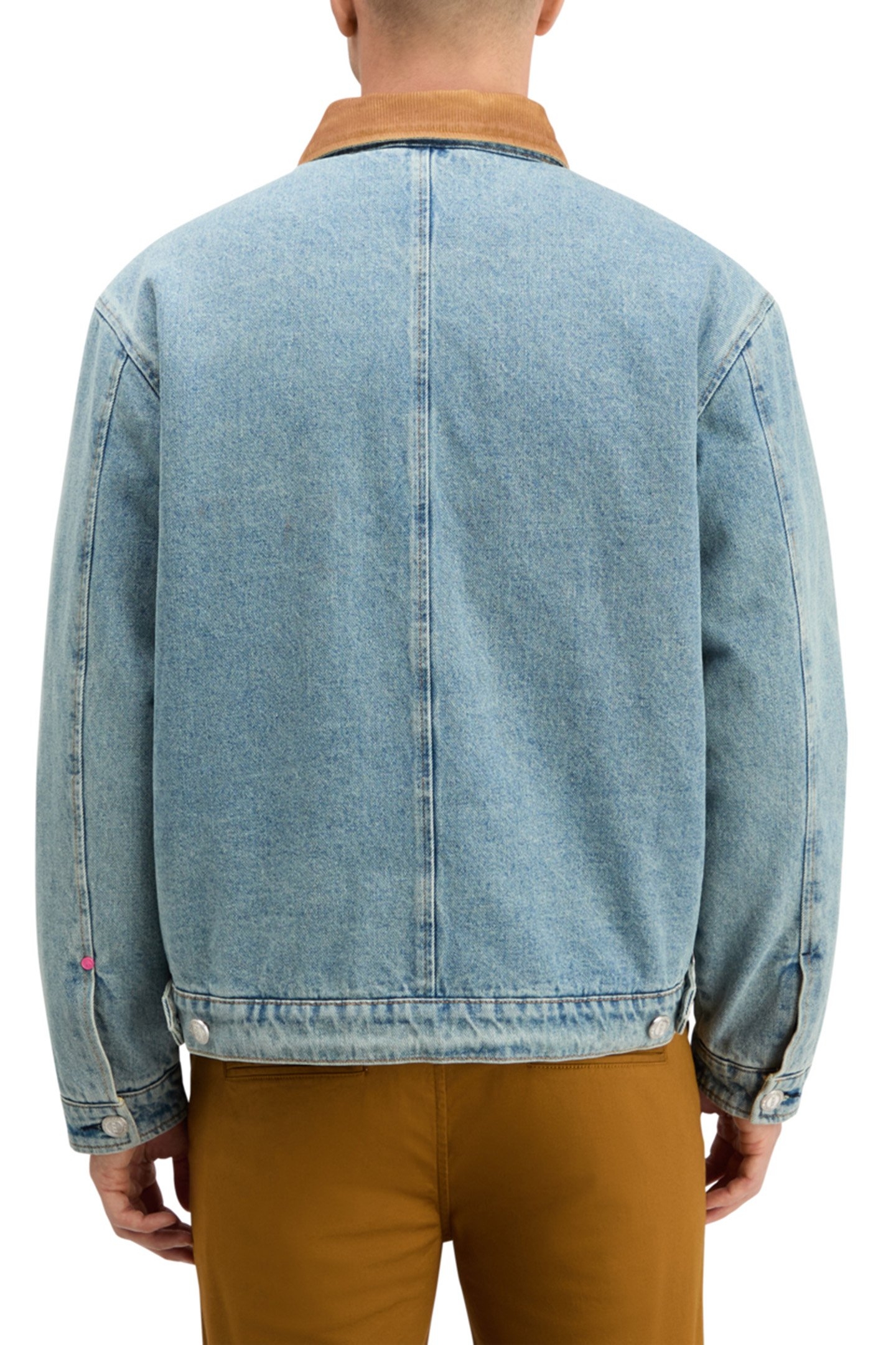 CORD COLLAR INDIGO TEDDY JACKET WASHED INDIGO 2
