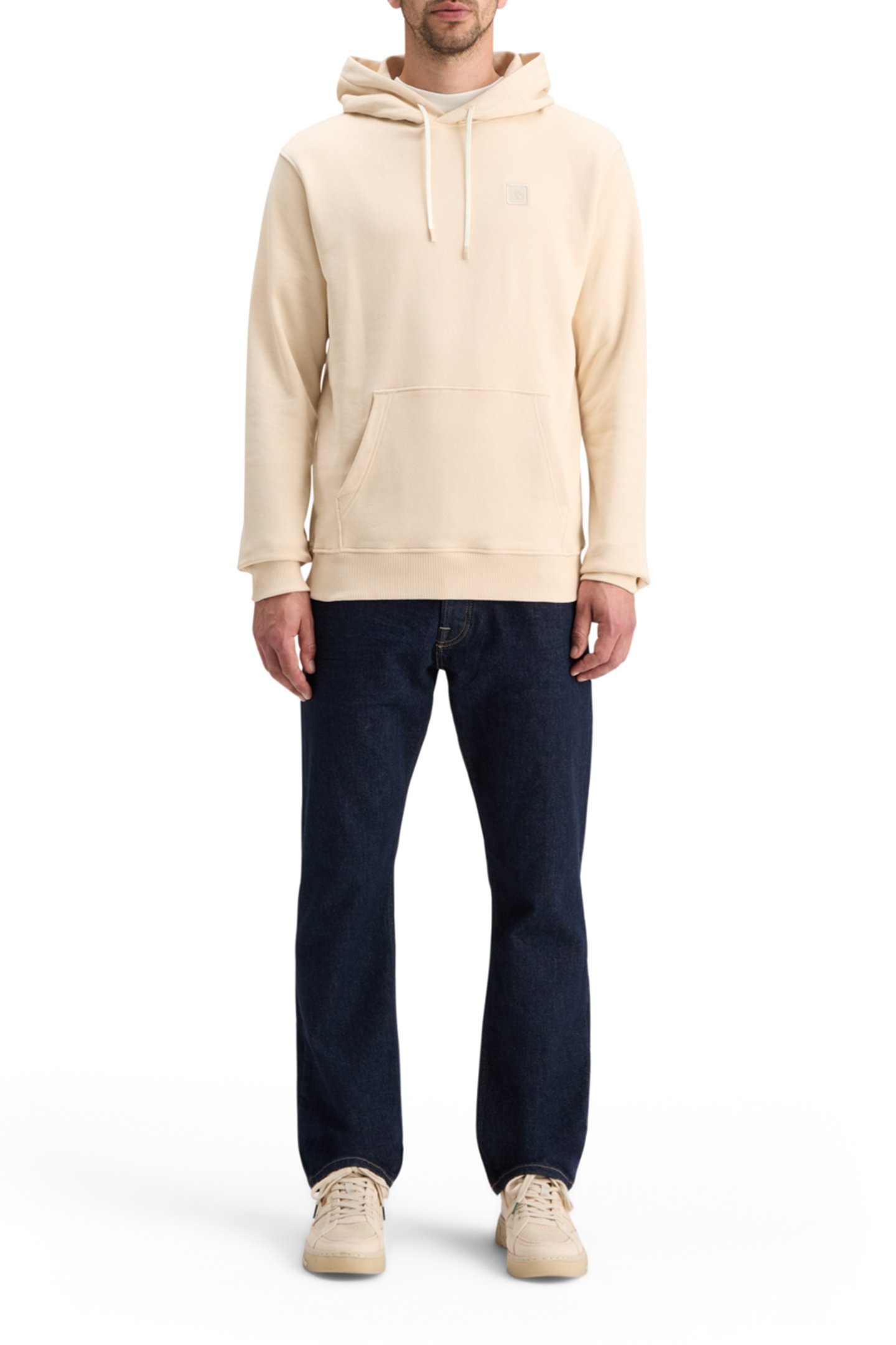 ESSENTIAL LOGO BADGE HOODIE PARCHMENT 3