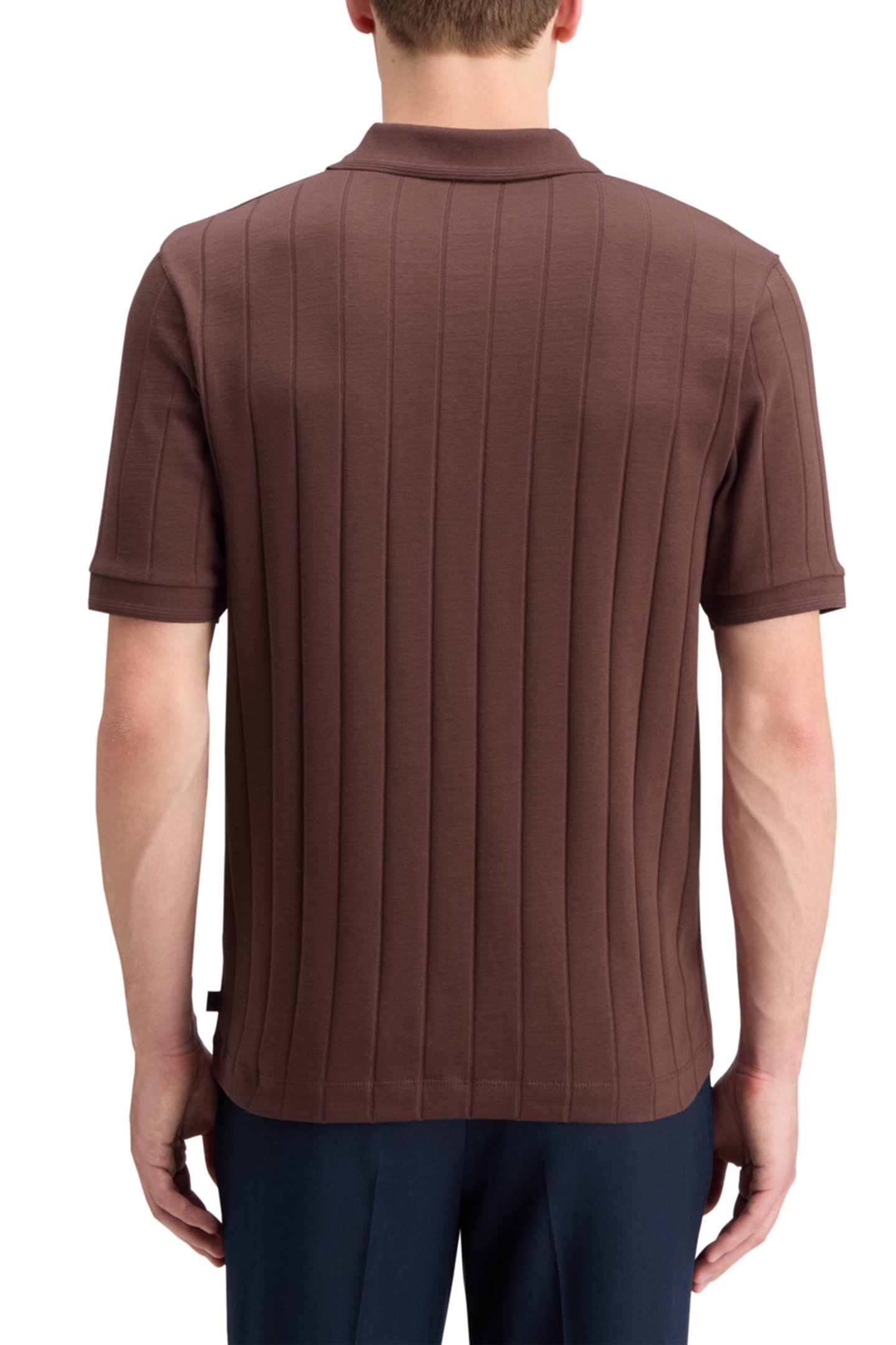 RIB KNITTED POLO RICH MAHOGANY 3