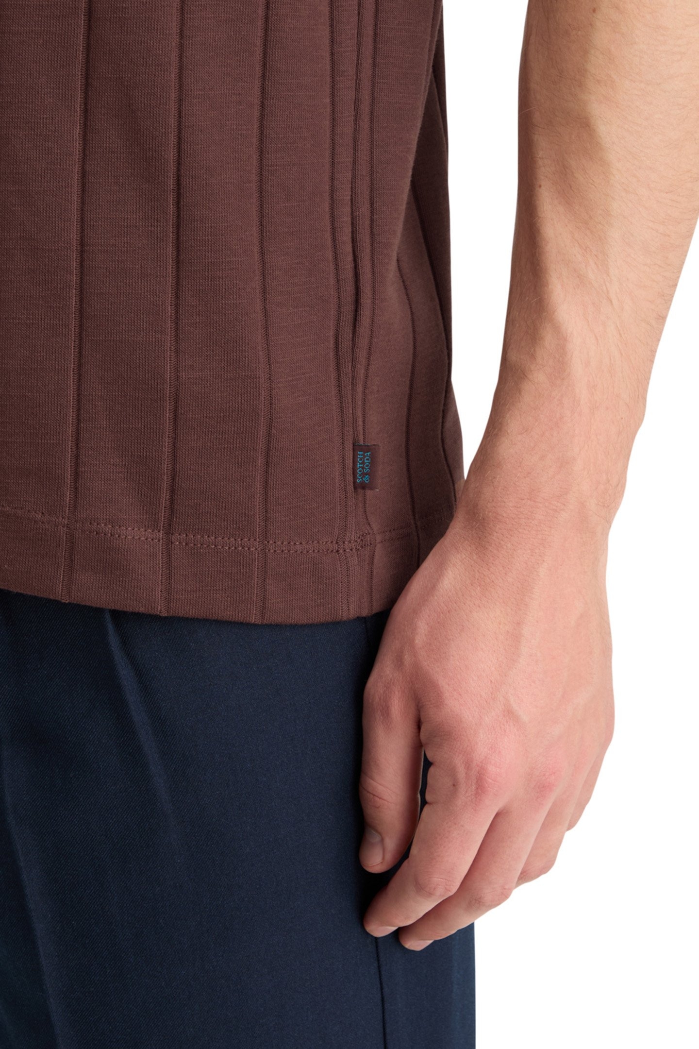 RIB KNITTED POLO RICH MAHOGANY 8