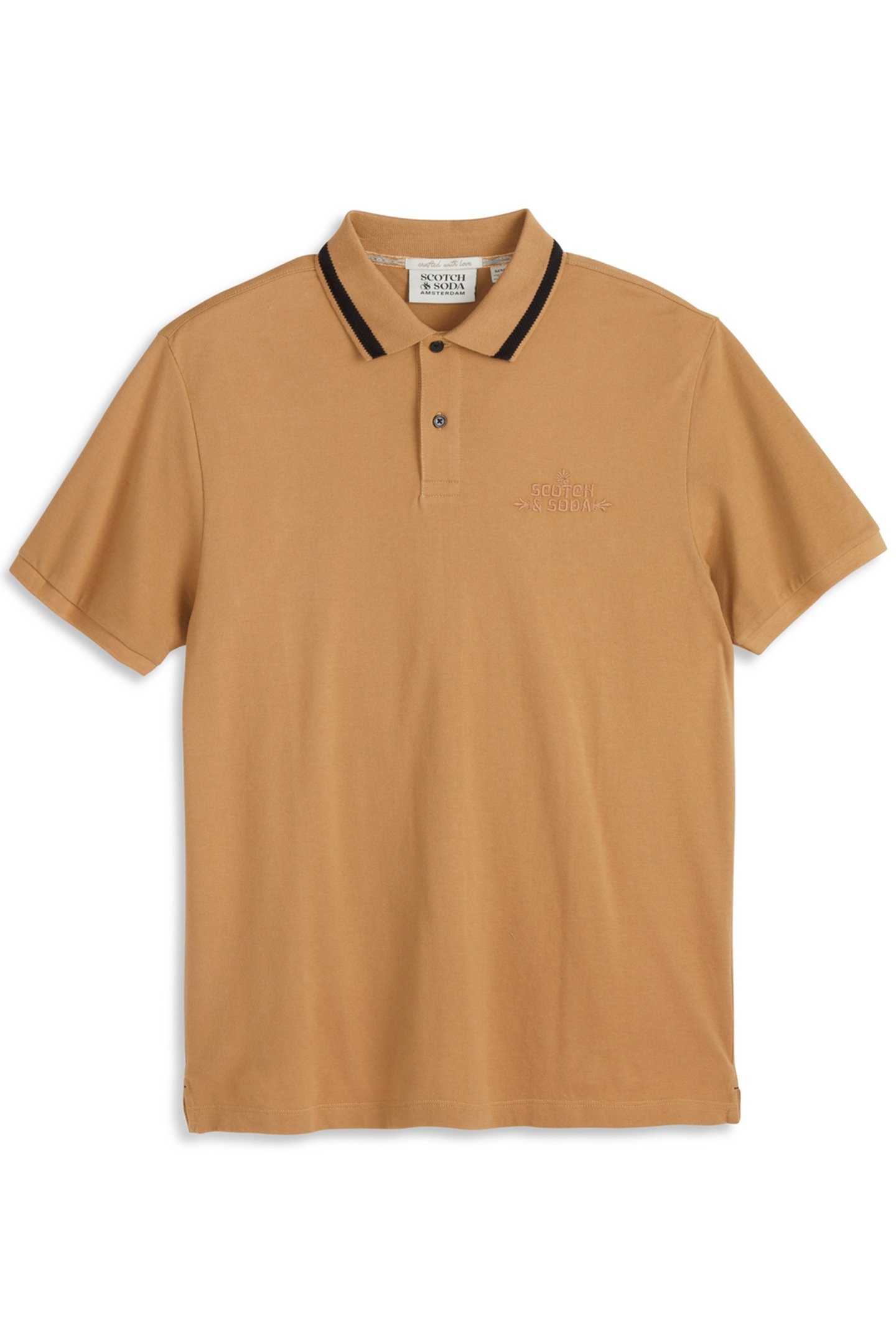 PIQUE SS POLO BROWN/GOLD 3