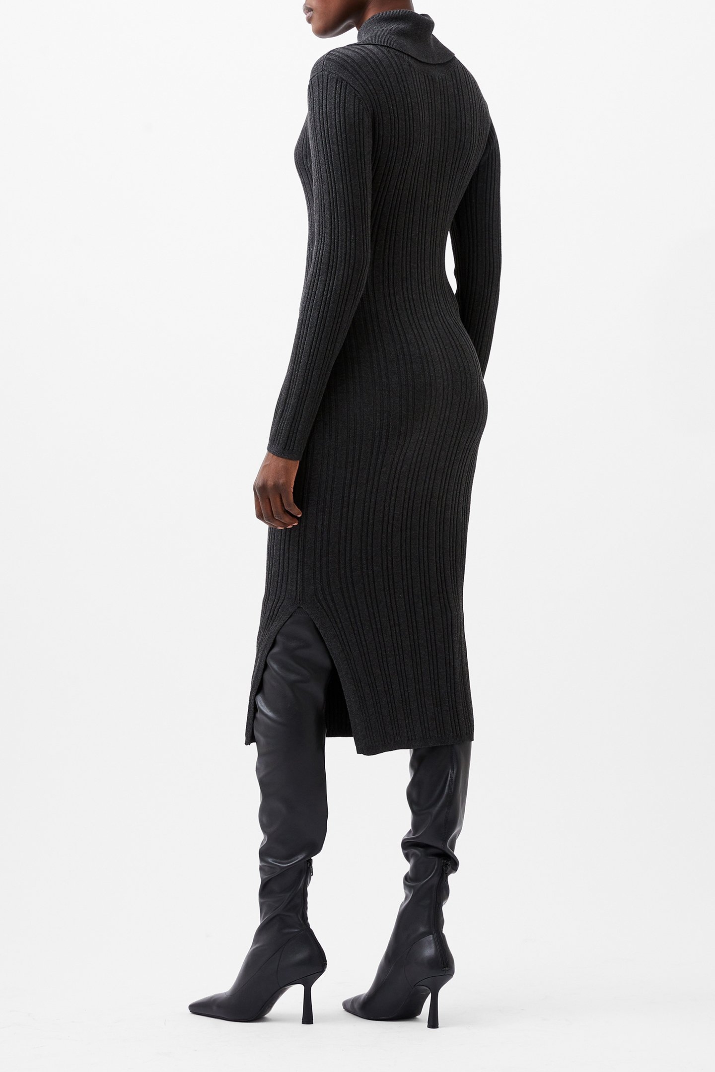 NIA MARI DRESS CHARCOAL MEL 2