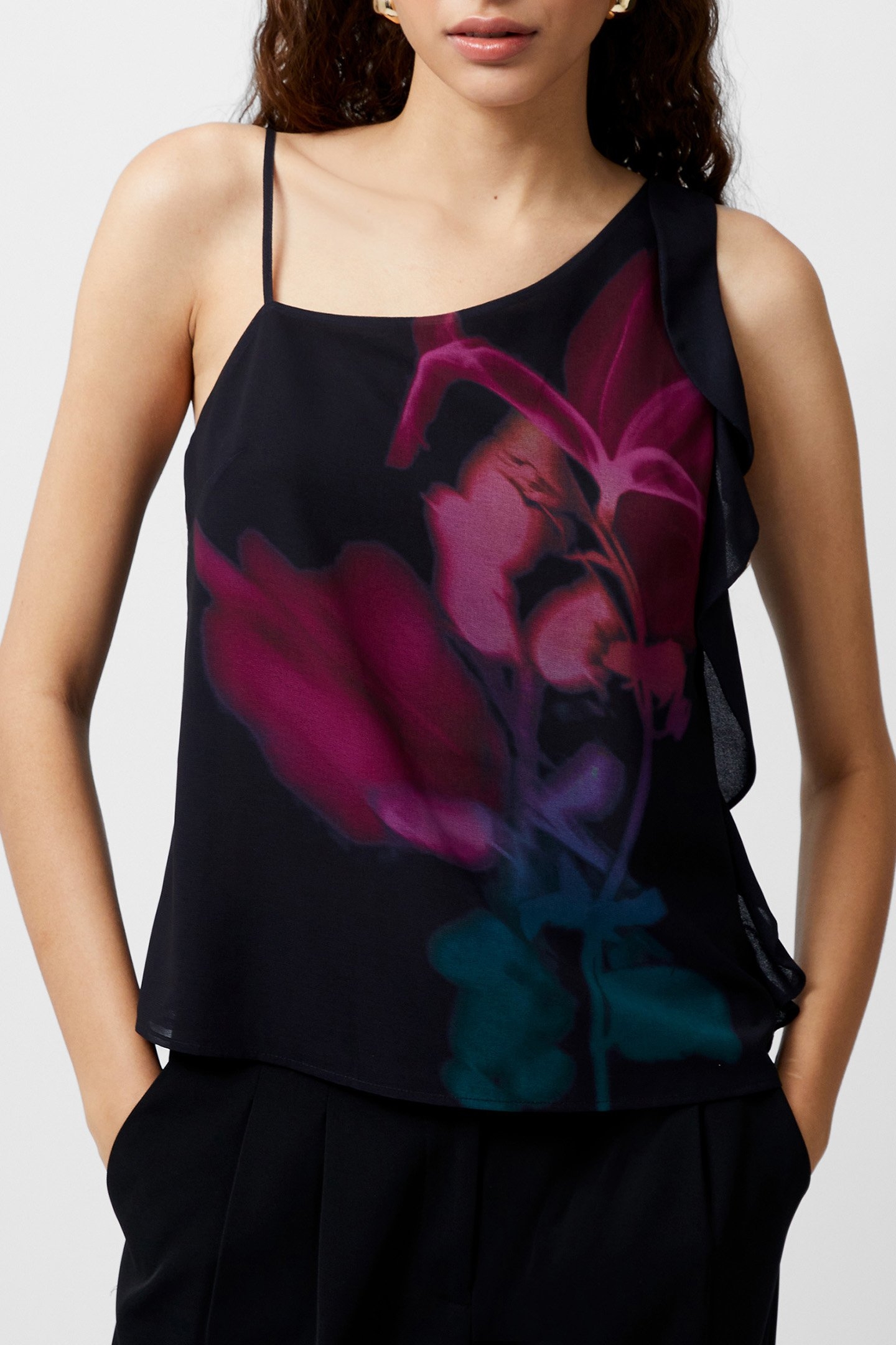 EDEN GGT FRILLY CAMI TOP BLACKOUT MULTI 1