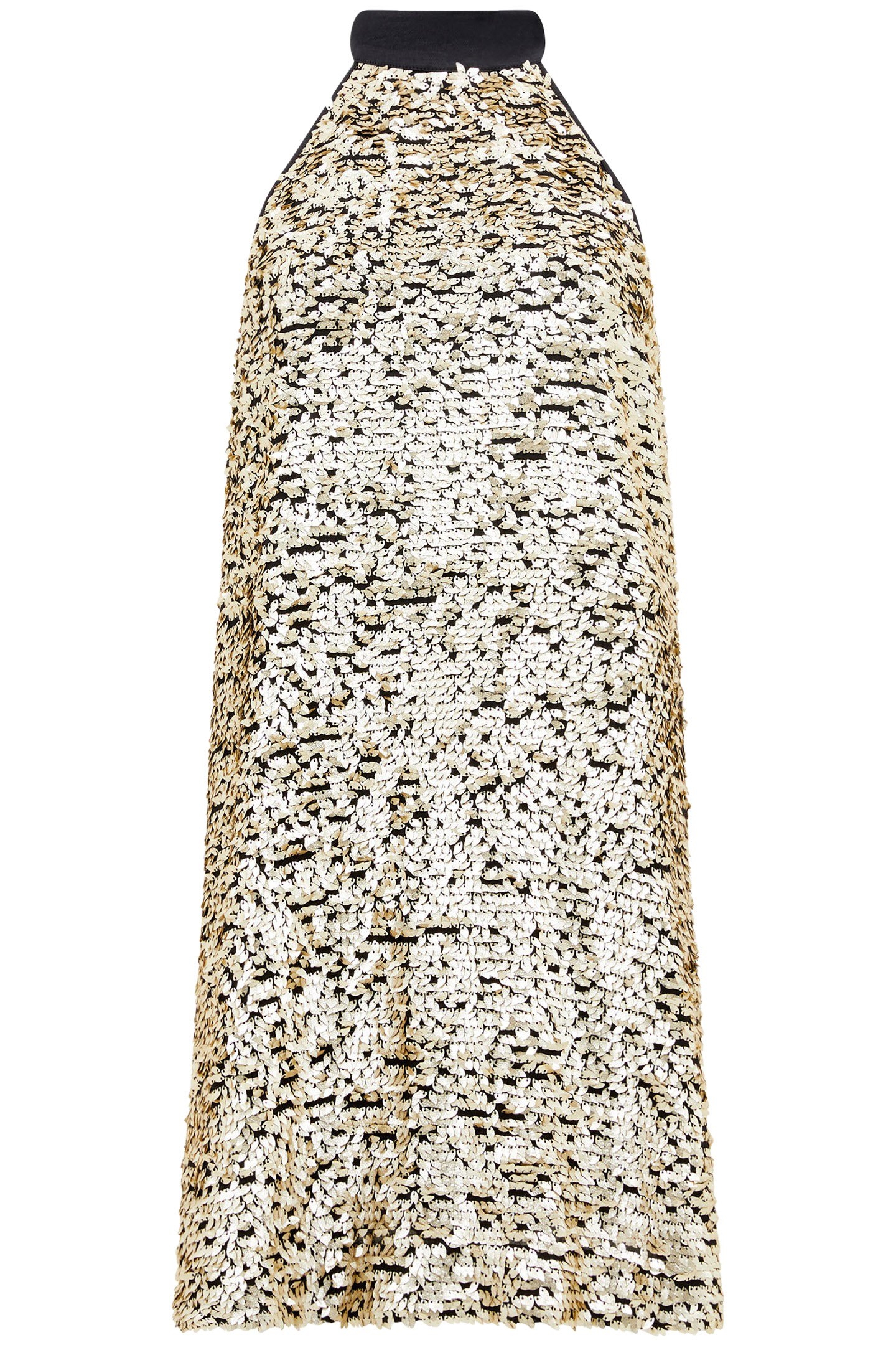 ELAH SEQUIN HALTER NECK DRESS METALLIC GOLD 4