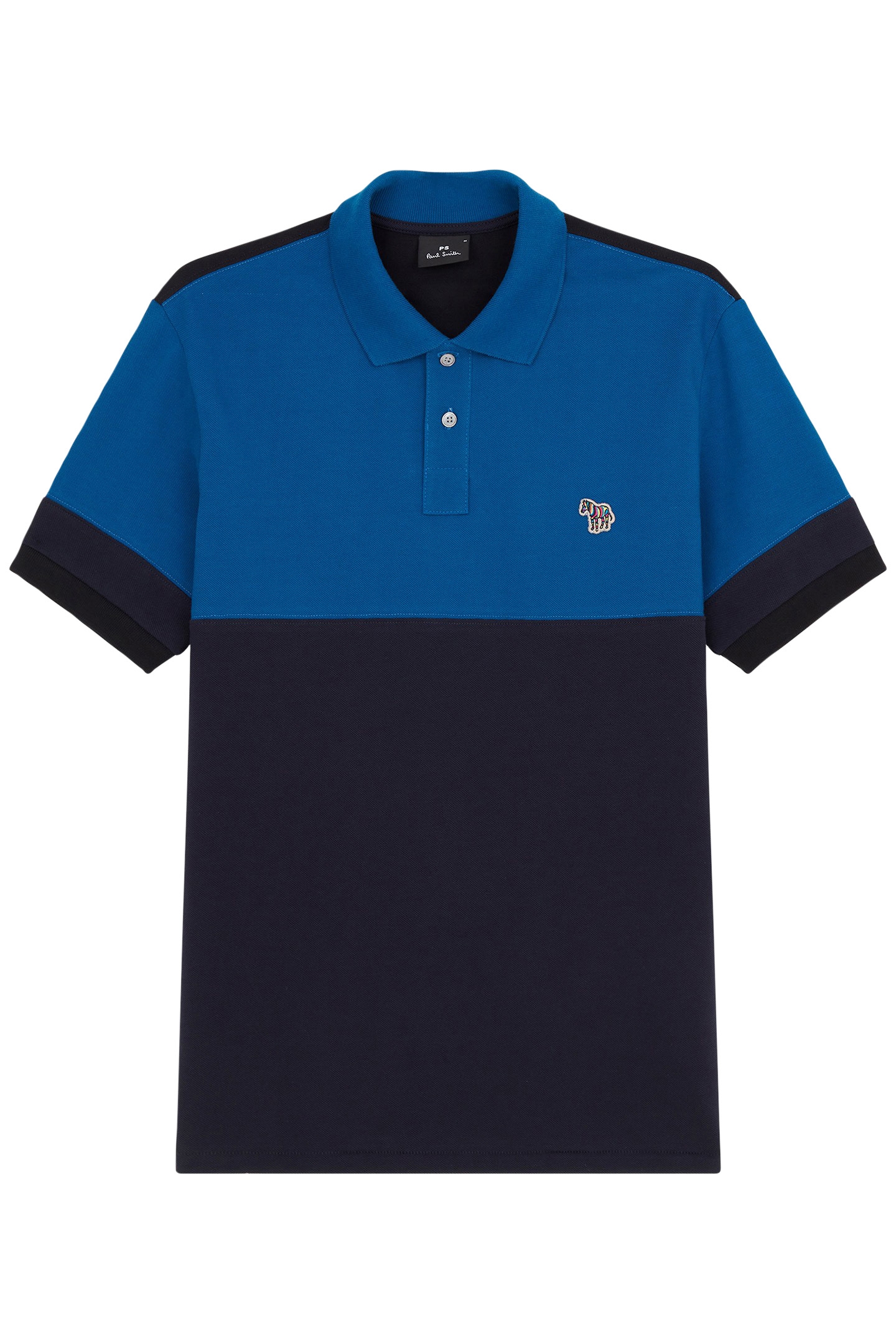 REG FIT SS POLO SHIRT ZEBRA COBALT BLUE 1