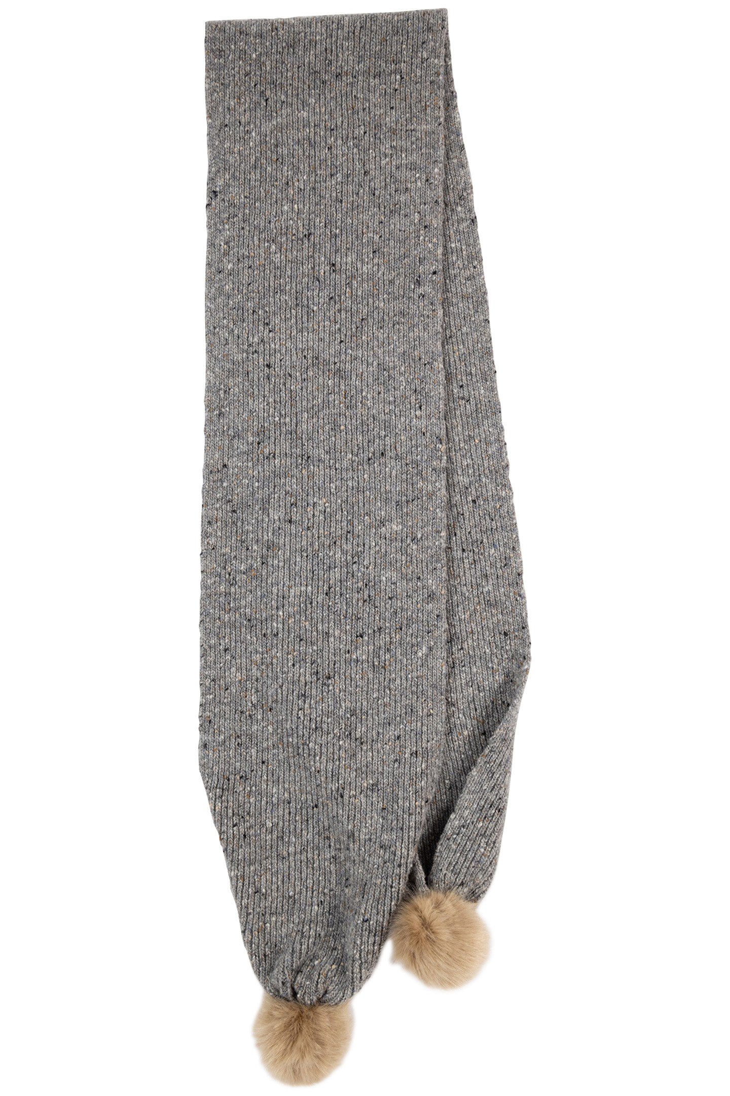 SCARF DONEGAL POM GREY 1