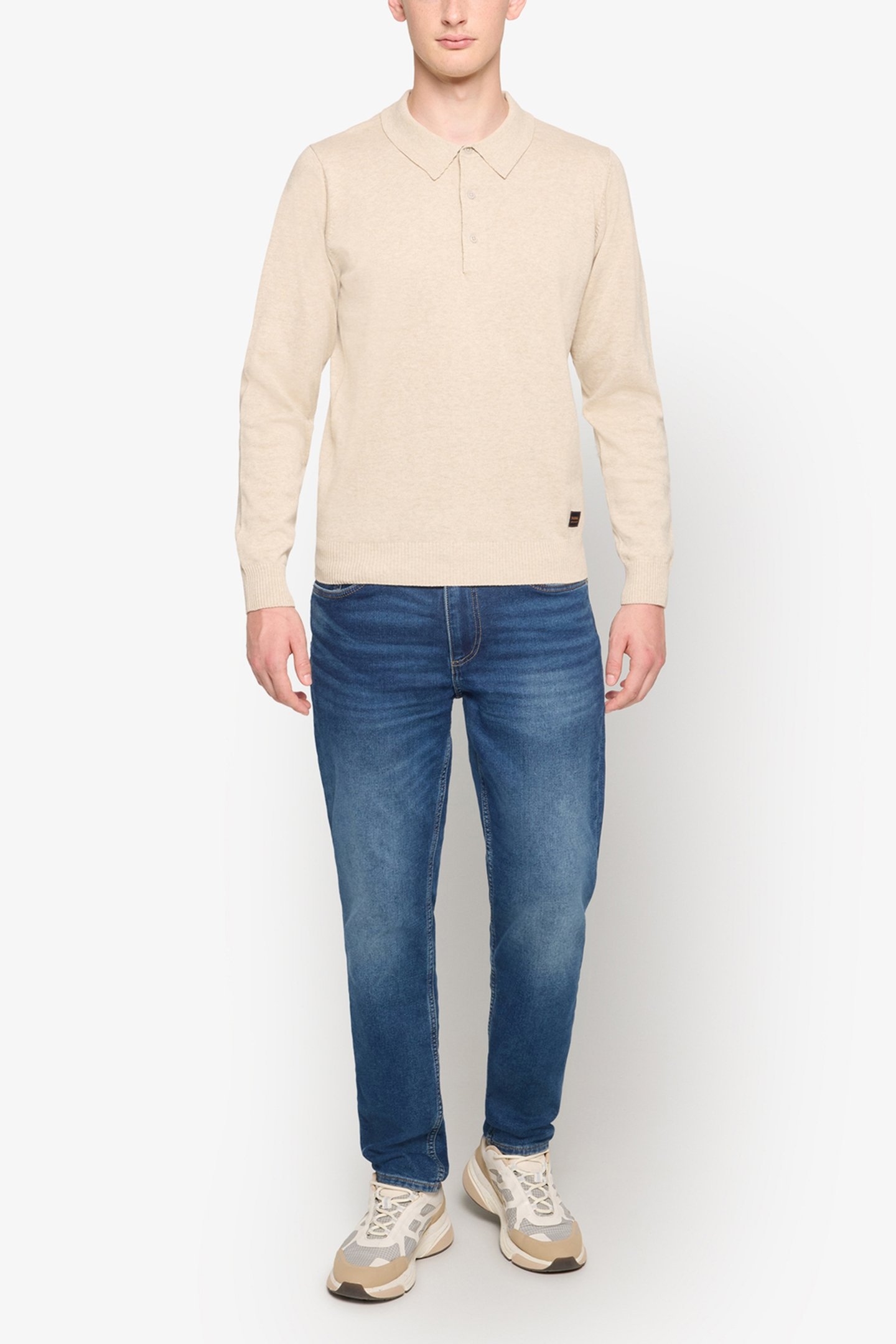 NOLANSI KNIT POLO + PURE CASHMERE MEL 3