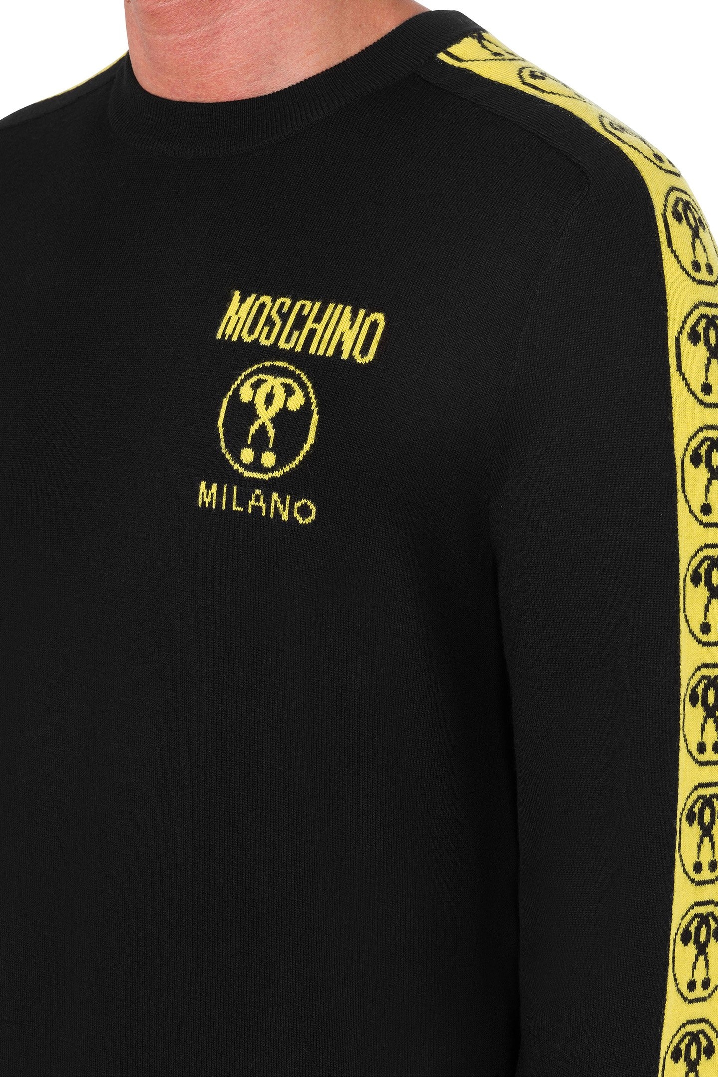 DOUBLE QUESTION MARK WOOL SWEATER BLACK 4