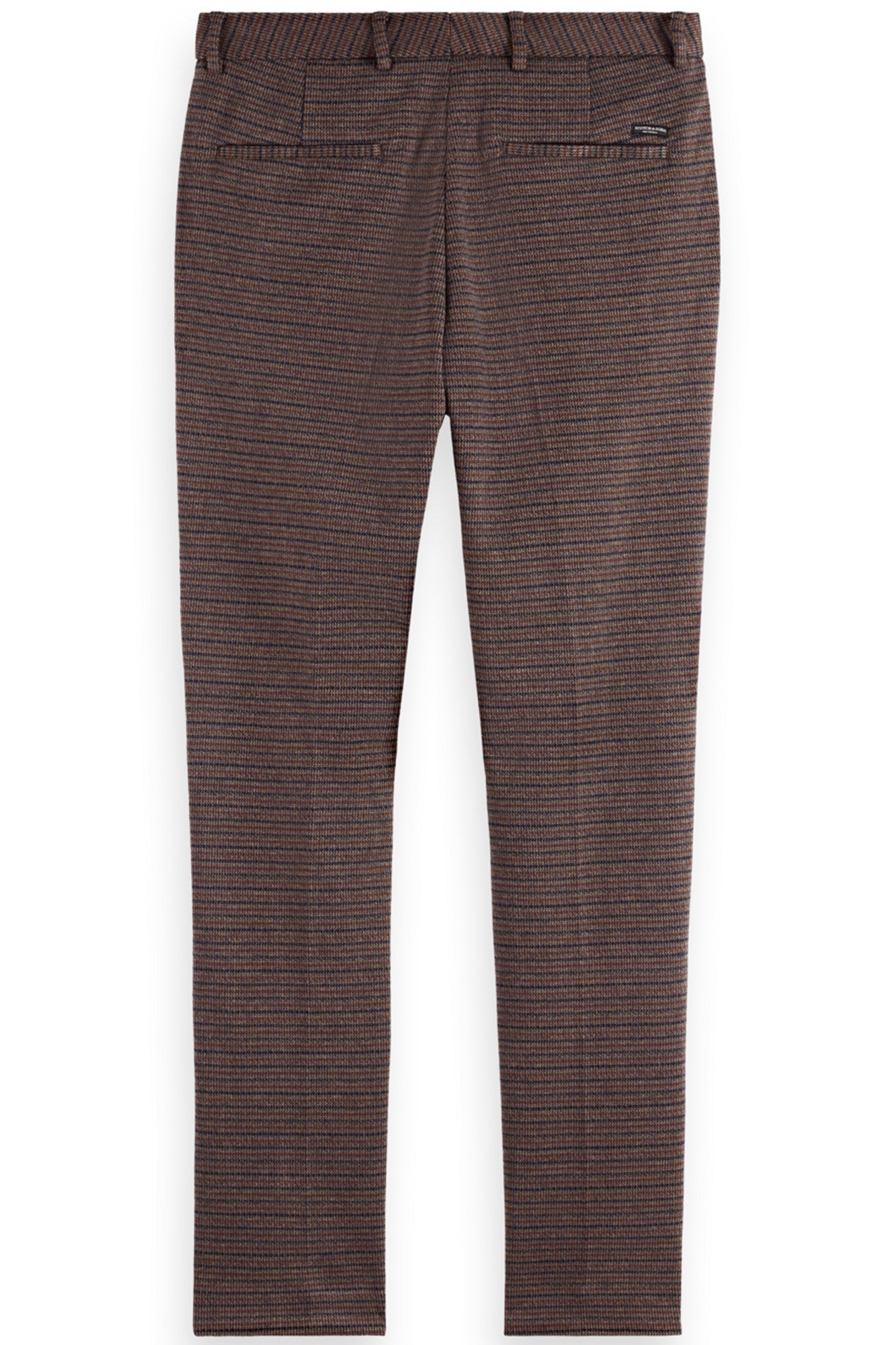 MOTT - KNITTED SLIM FIT CHINO NIGHT BROWN MINI CHECK 5