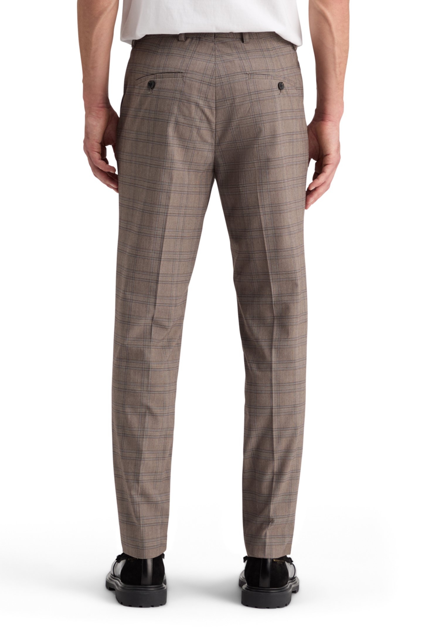 IRVING - CLASSIC YARN-DYED CHINO BROWN ECRU CHECK 2