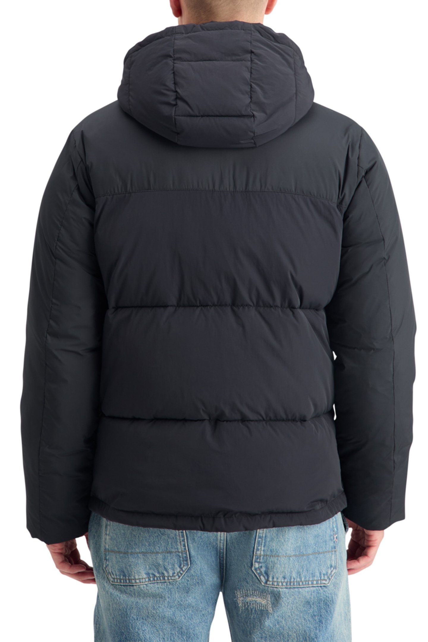 HOODED PUFFER JACKET BLACK 2