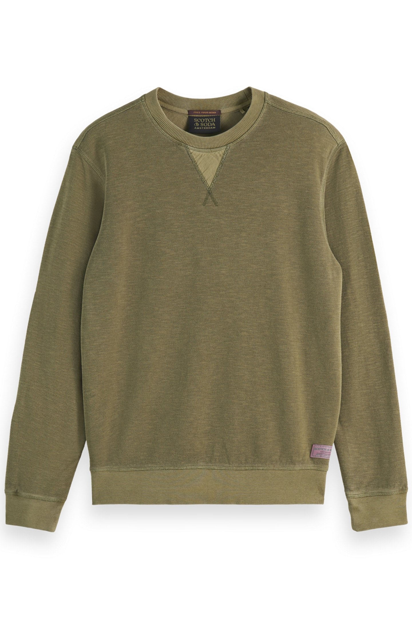 GARMENT DYED STRUCTURED SWEATSHIRT MOSS GREEN 4