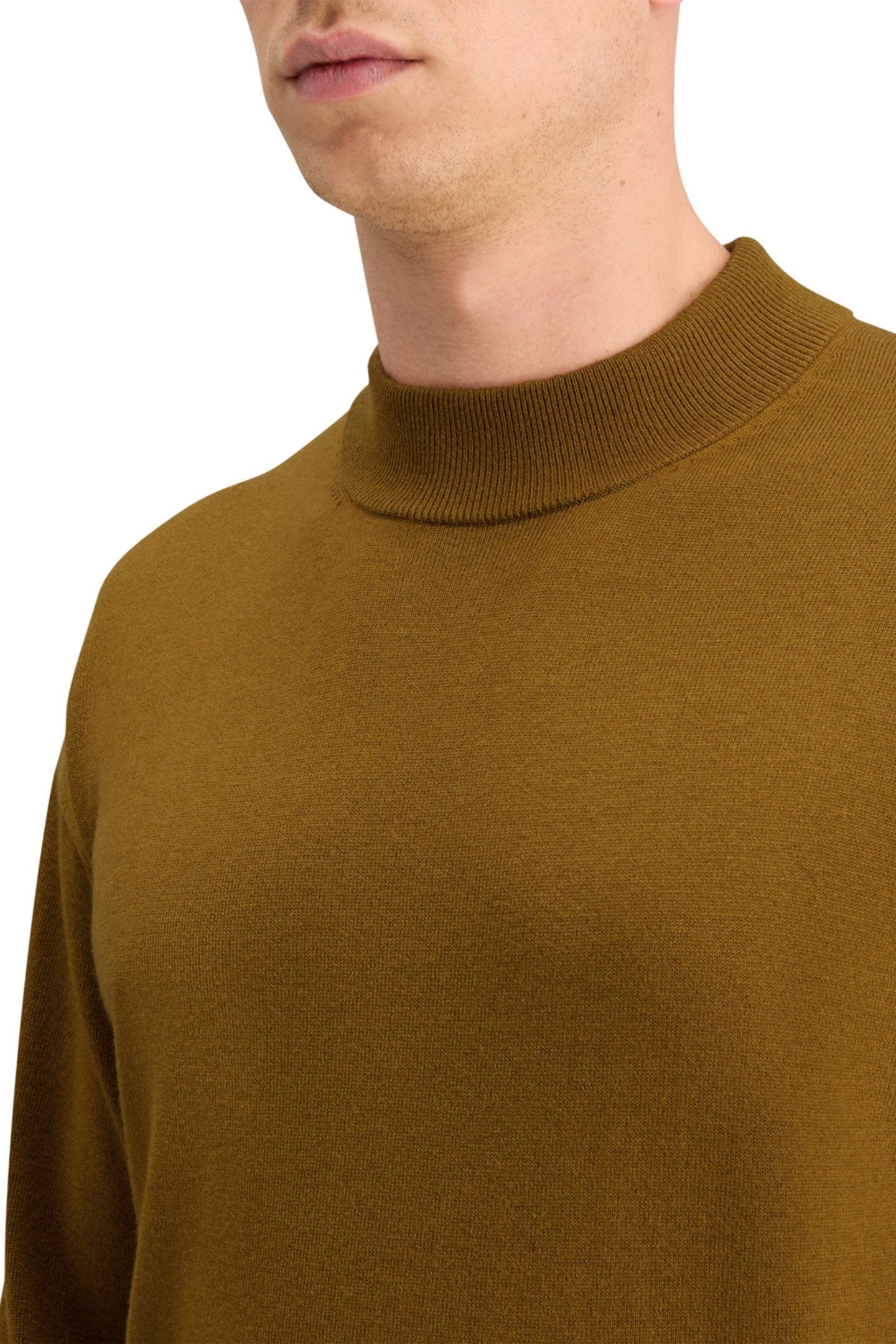 ESSENTIAL DROPPED SHOULDER MOCK NECK SWEATER GOLDEN RUST 8