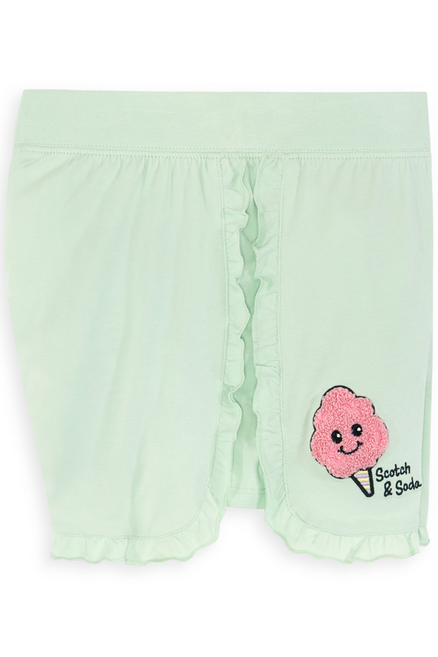 GIRLS S&S DOLPHIN HEM FASHION SHORT LIGHT PASTEL GREEN 3