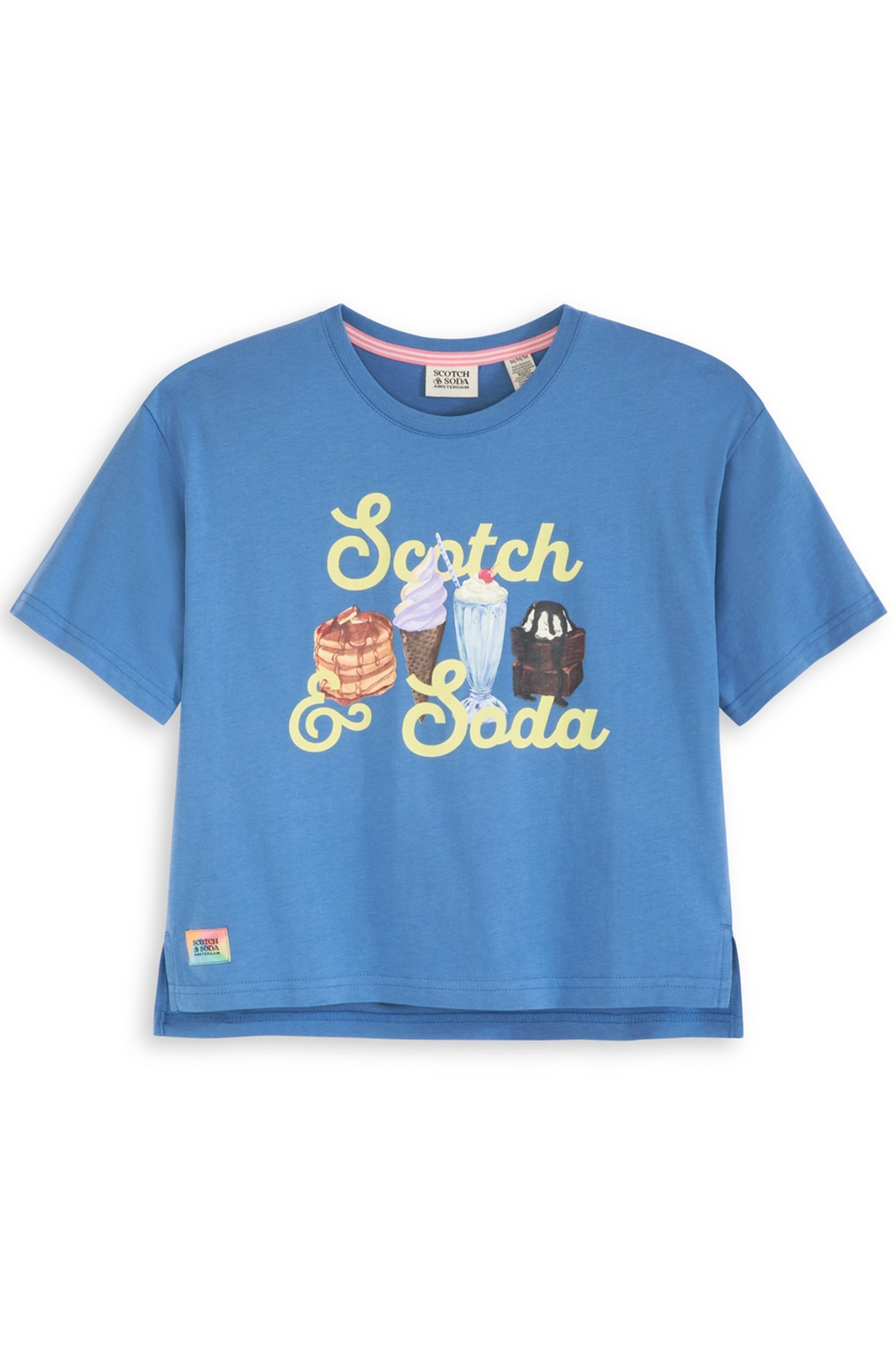 GIRLS S&S CT JERSEY SS FASHION TOP BLUE/GREY 1