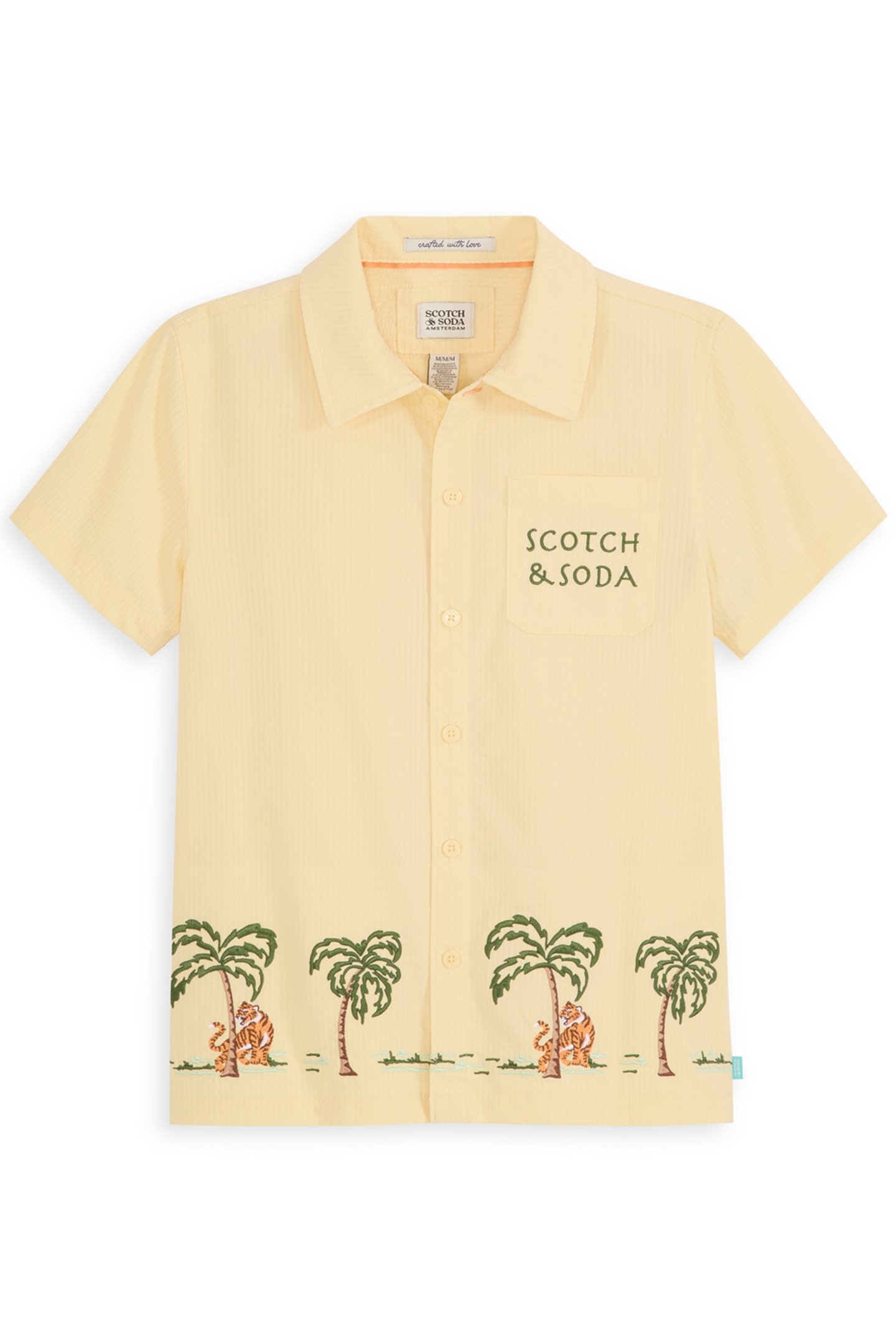 BOYS S&S SEERSUCKER BUTTON UP LT PASTEL YELLOW 1