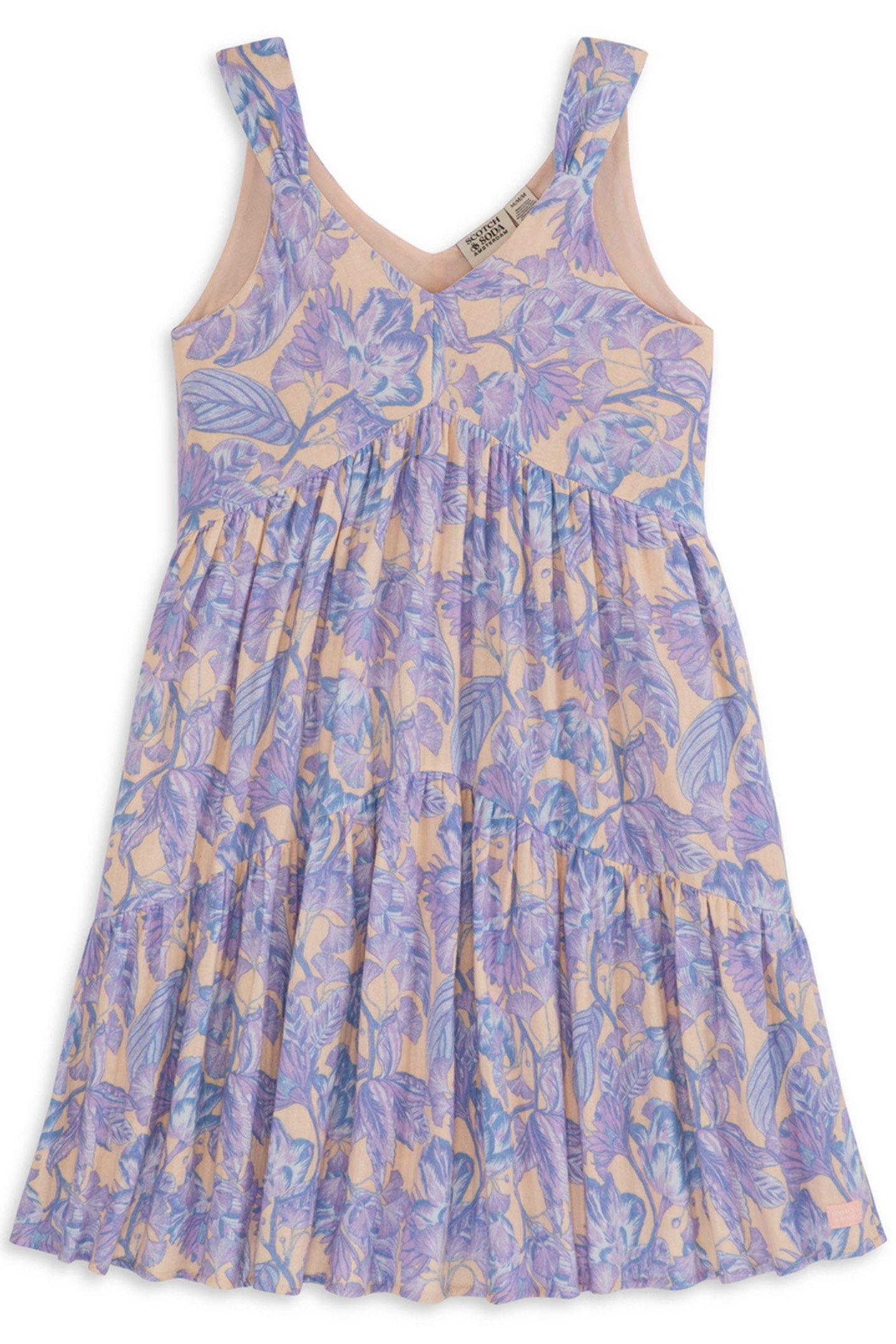 GIRLS S&S GIRLS SLVLSS TIERED LONG DRESS LT BROWN 1