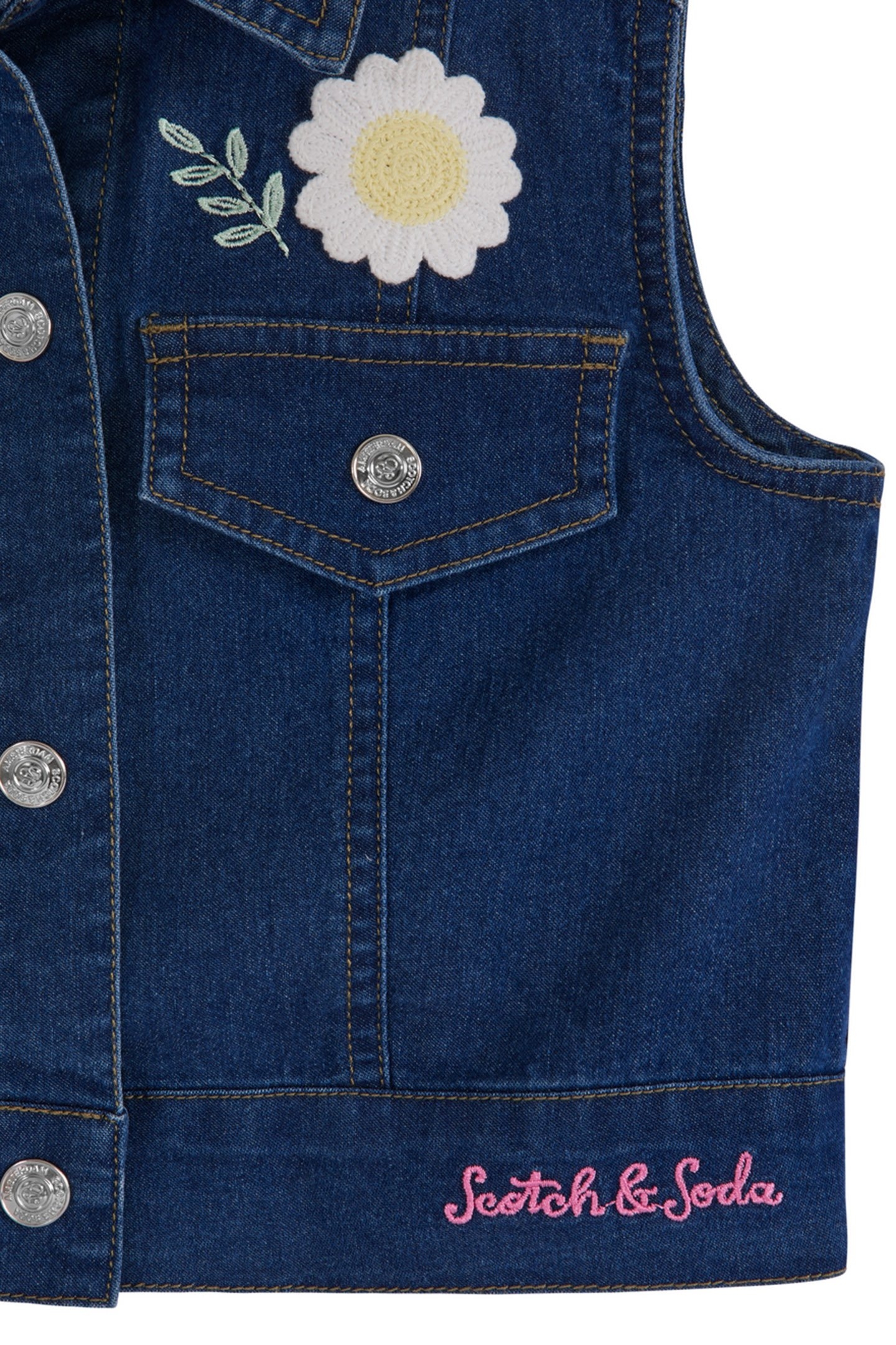 GIRLS S&S DRESS & VEST SET SKY/PEWTER 6