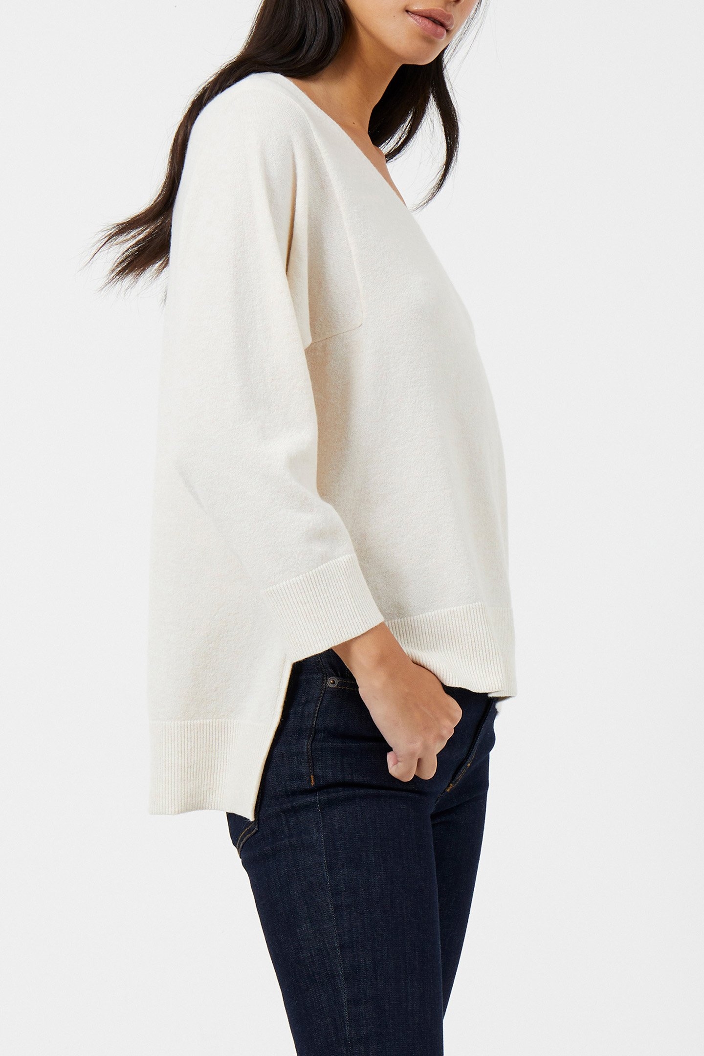 EBBA VHARI SUST V NK JUMPER OATMEAL MEL 4