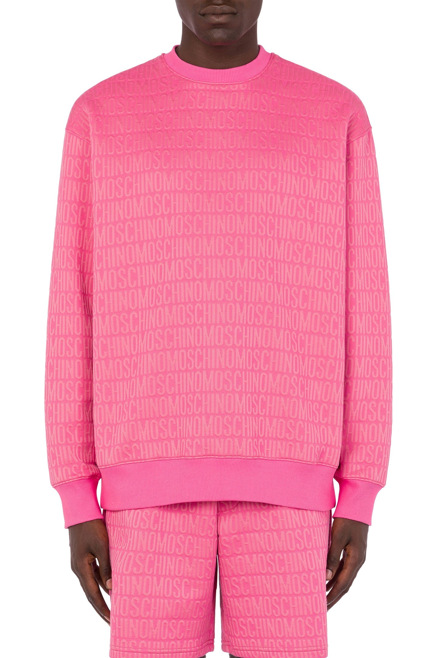 ALLOVER LOGO JACQUARD SWEATSHIRT PINK 1