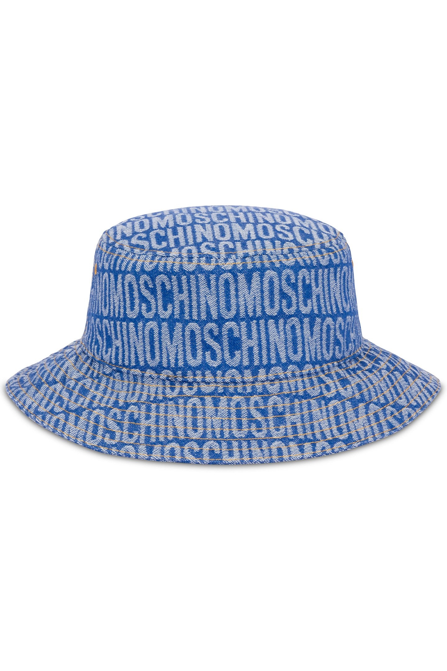 ALLOVER LOGO DENIM BUCKET HAT BLUE 1