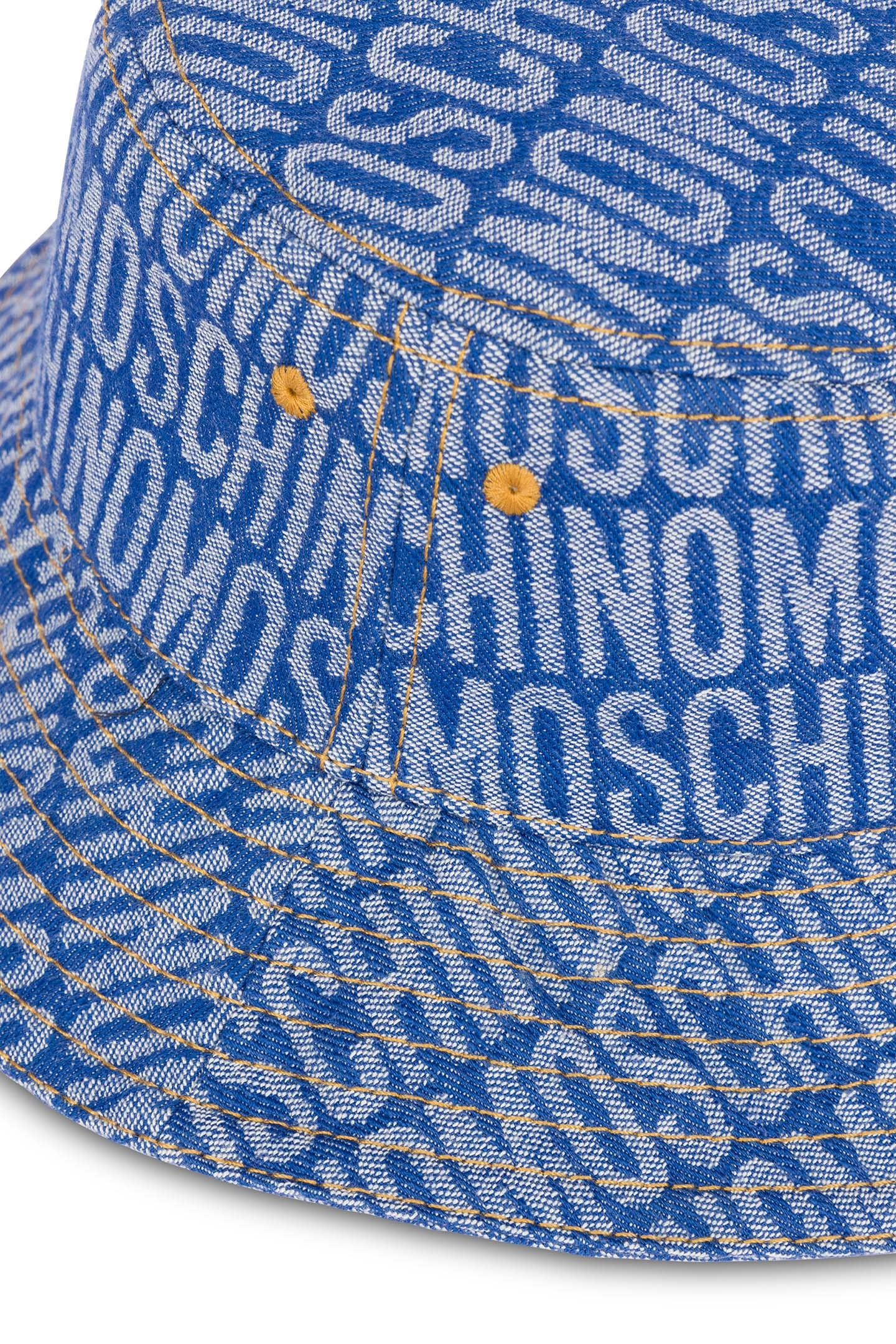 ALLOVER LOGO DENIM BUCKET HAT BLUE 3