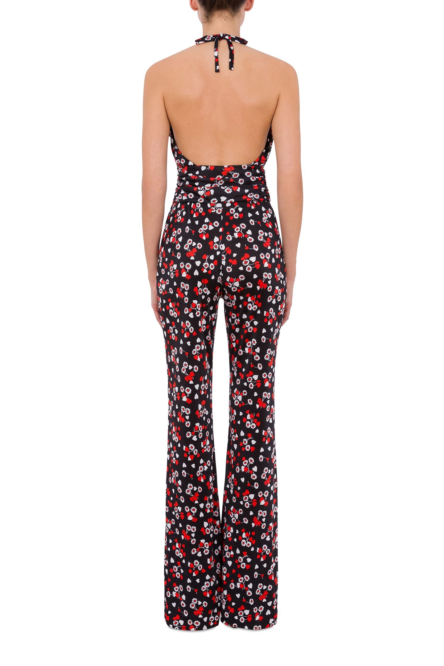 ALLOVER HEARTS & FLOWERS ORGANZINE JUMPSUIT BLACK 2