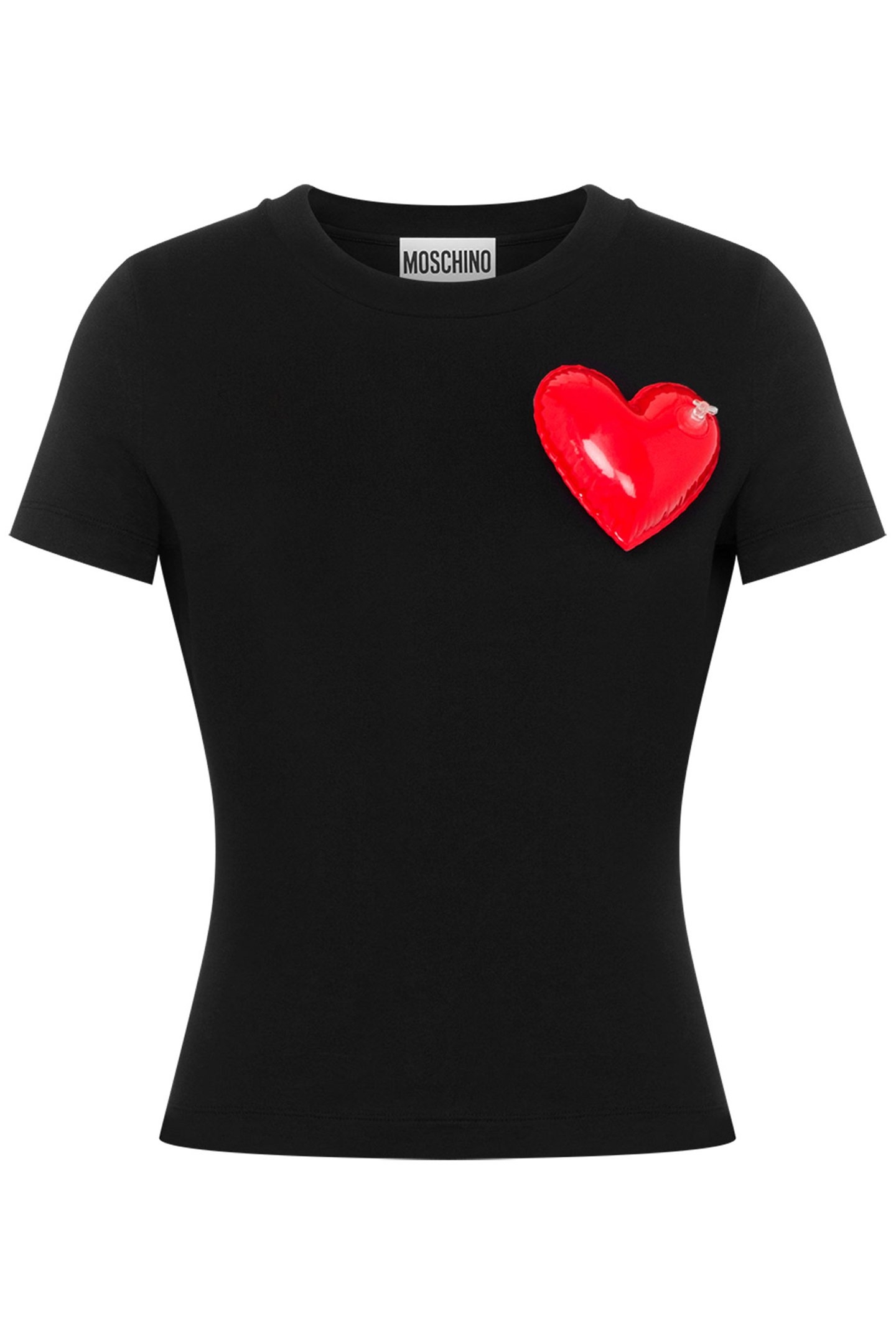 INFLATABLE HEART ORGANIC JERSEY T-SHIRT BLACK 3