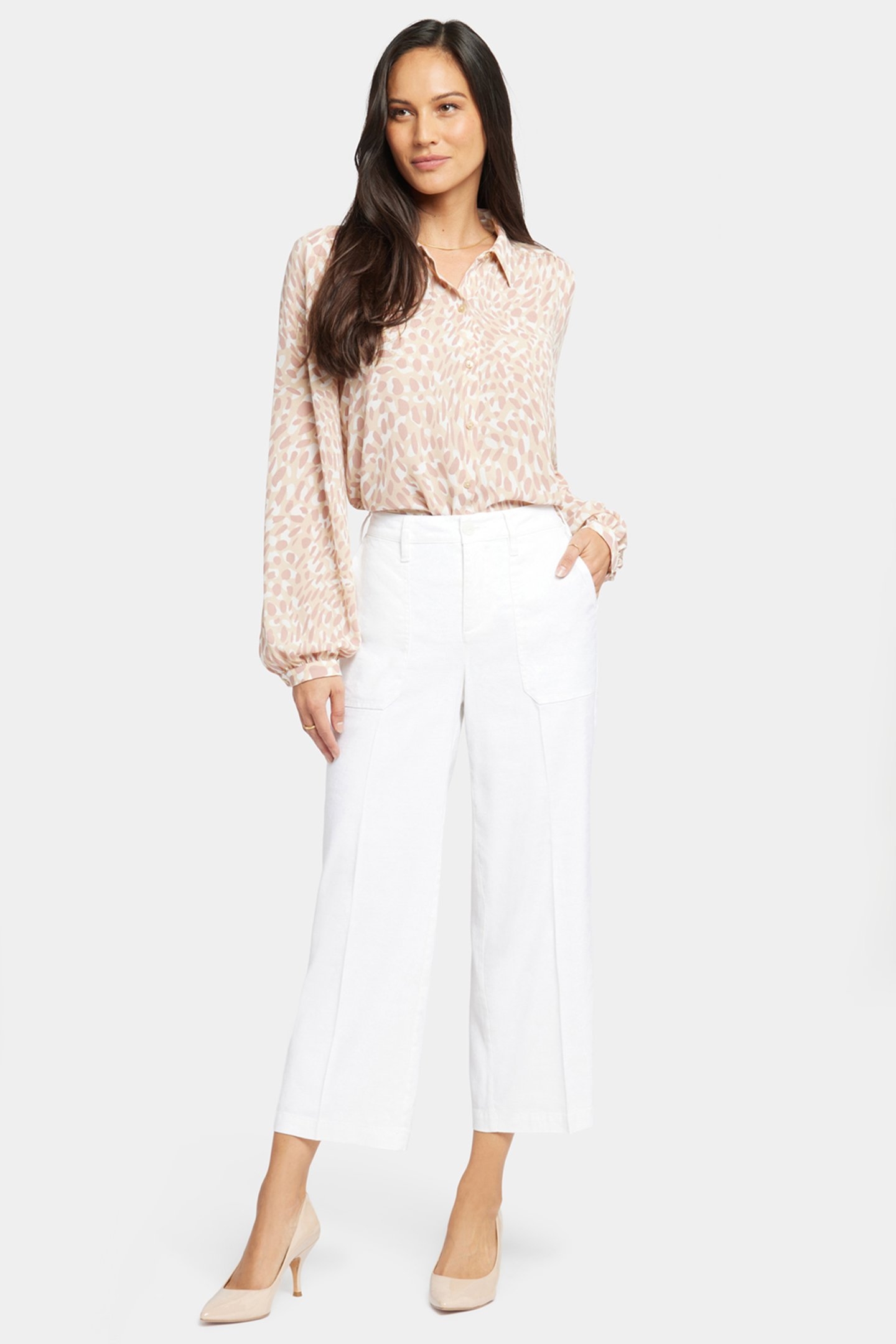 WIDE LEG CROPPED CARGO OPTIC WHITE 1