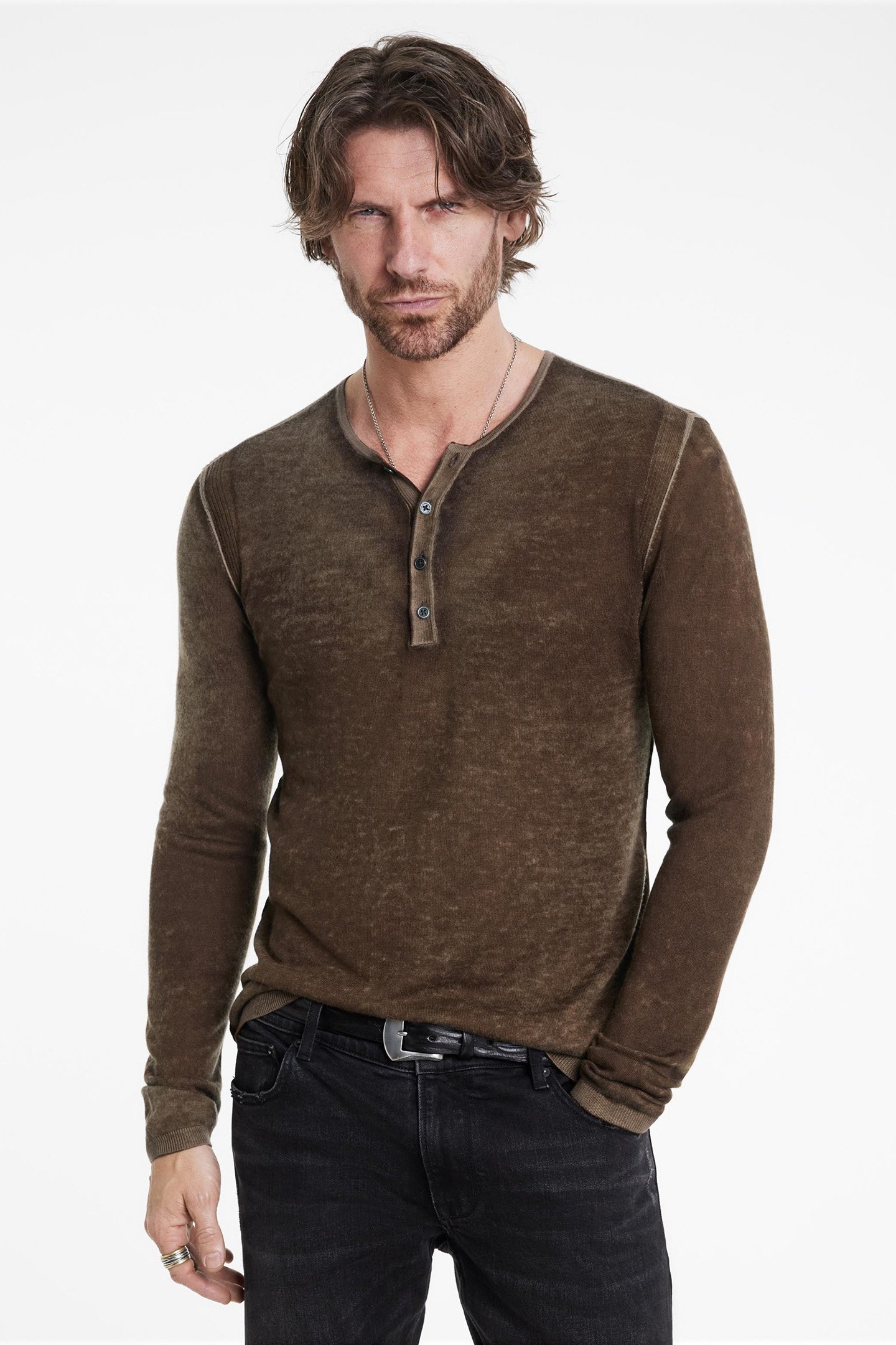 CHRISTIE REVERSE PRINTED HENLEY CHESTNUT 1