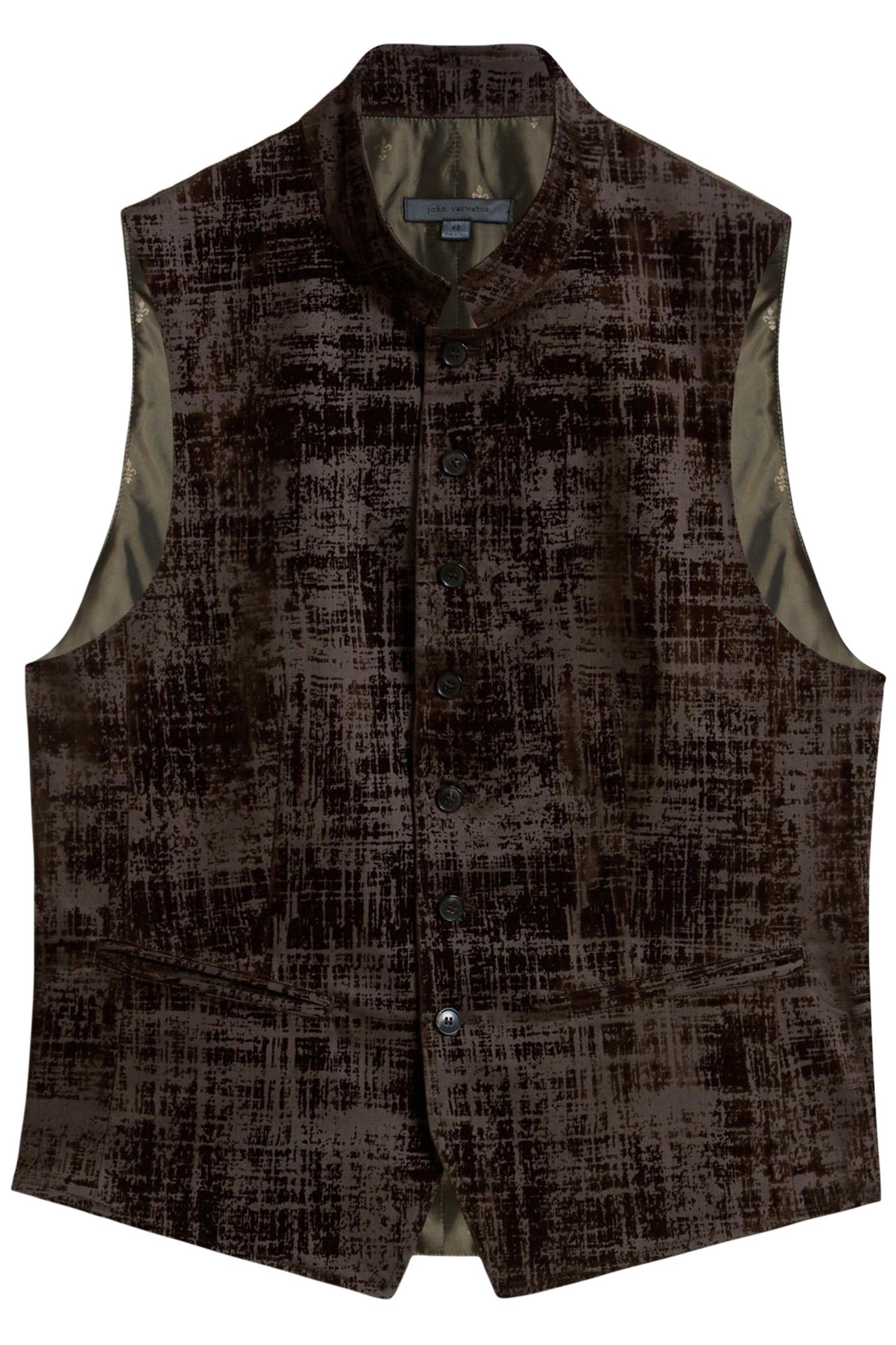 GLYNN VEST - BUTTON FRONTCLOUSRE VEST OLD BARK 2
