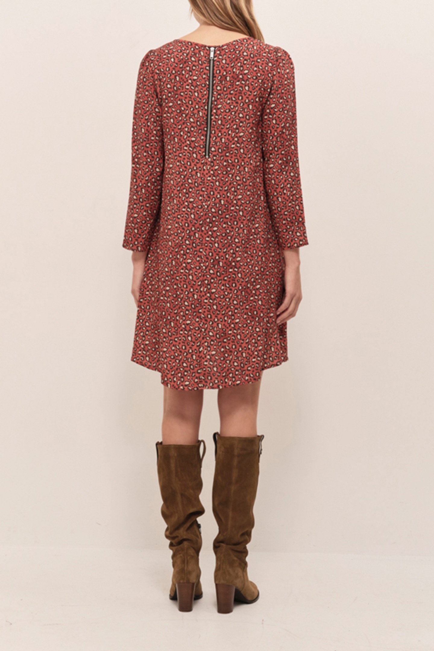 RIOM - PUMPKIN DRESS WITH WINTER SAFARI PRINT 4