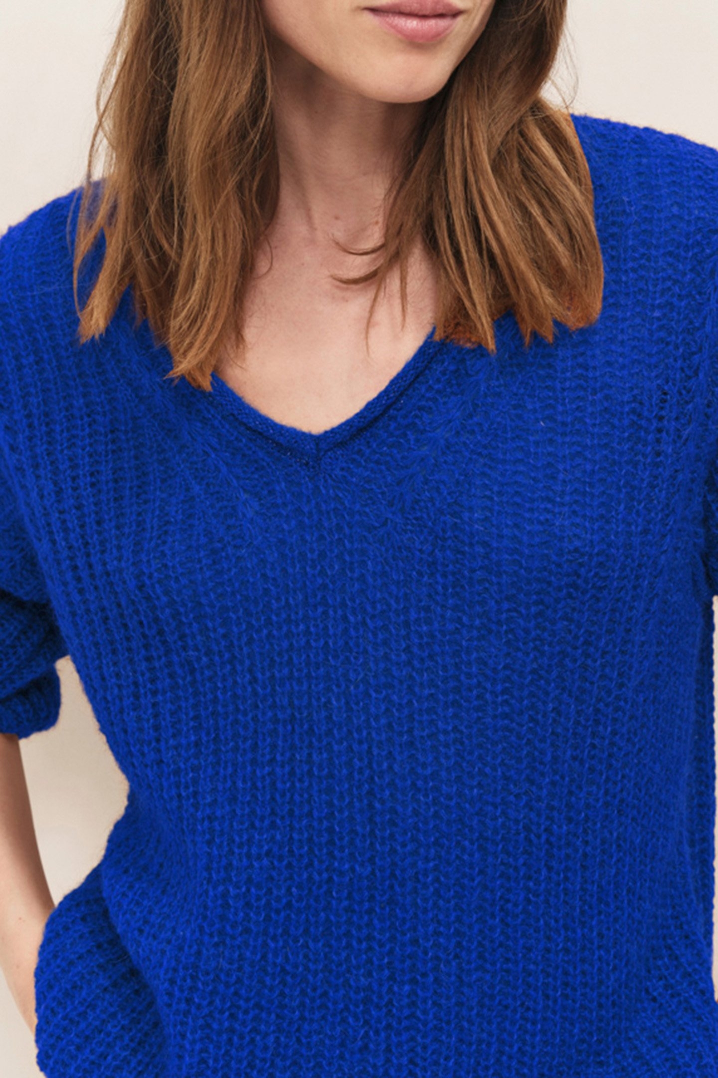 TING - SAPPHIRE BLUE KNITTED JUMPER WITH LUREX DETAILS 4