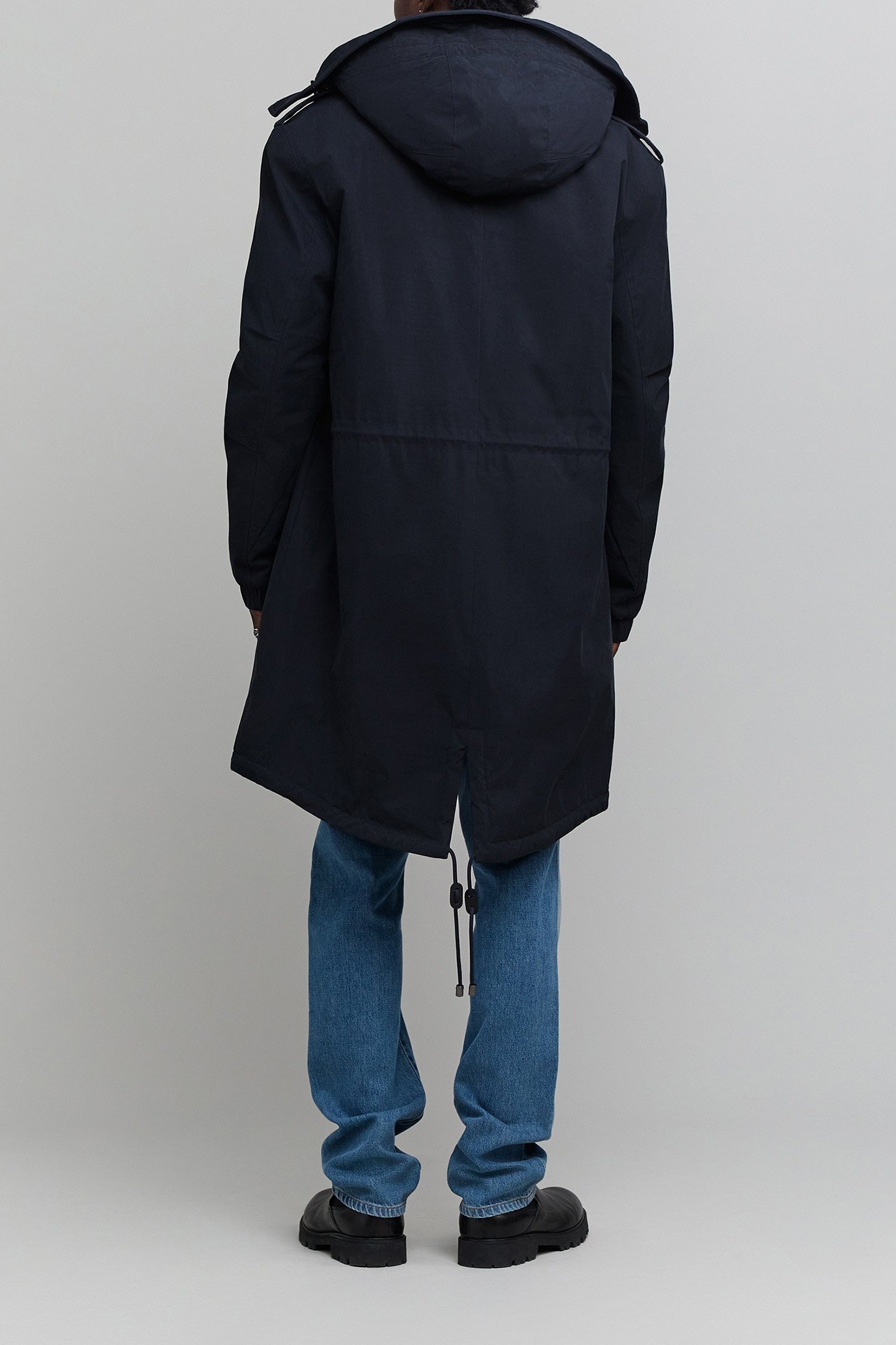 NAVY BLUE PARKA WITH BEIGE SHERPA LINING 2